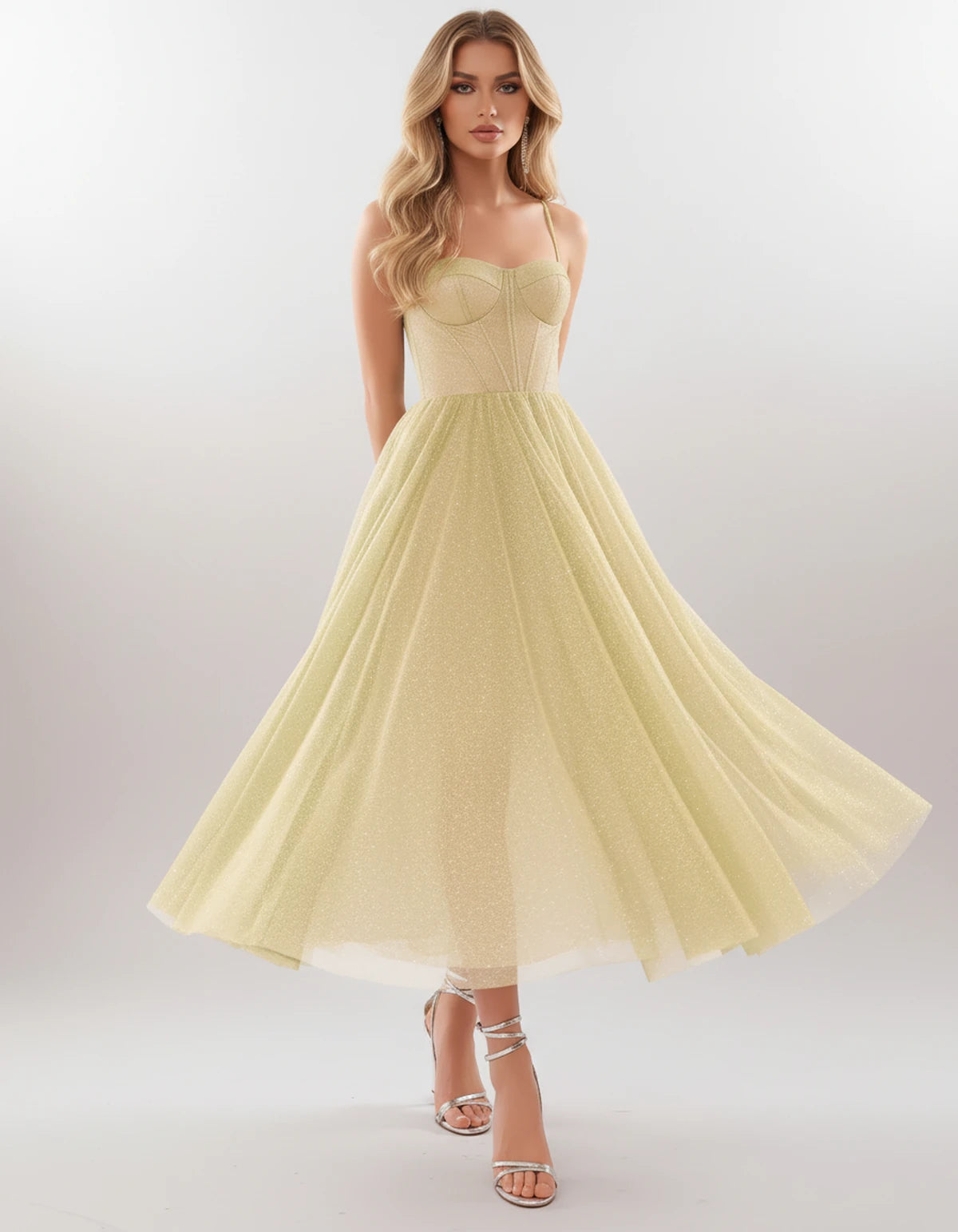 Filomena Midi Dresses — Yellow | SKU: SD-84441-yellow-2,SD-84441-yellow-4,SD-84441-yellow-6,SD-84441-yellow-8,SD-84441-yellow-10,SD-84441-yellow-12,SD-84441-yellow-14,SD-84441-yellow-16,SD-84441-yellow-16W,SD-84441-yellow-18W,SD-84441-yellow-20W,SD-84441-yellow-22W