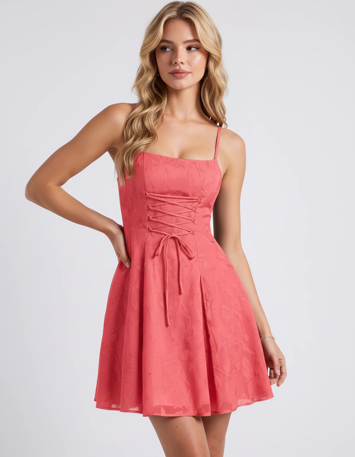 Flavienne Mini Dress — Bright Pink | SKU: SD-14421-brightpink-2,SD-14421-brightpink-4,SD-14421-brightpink-6,SD-14421-brightpink-8,SD-14421-brightpink-10,SD-14421-brightpink-12,SD-14421-brightpink-14,SD-14421-brightpink-16,SD-14421-brightpink-16W,SD-14421-brightpink-18W,SD-14421-brightpink-20W,SD-14421-brightpink-22W