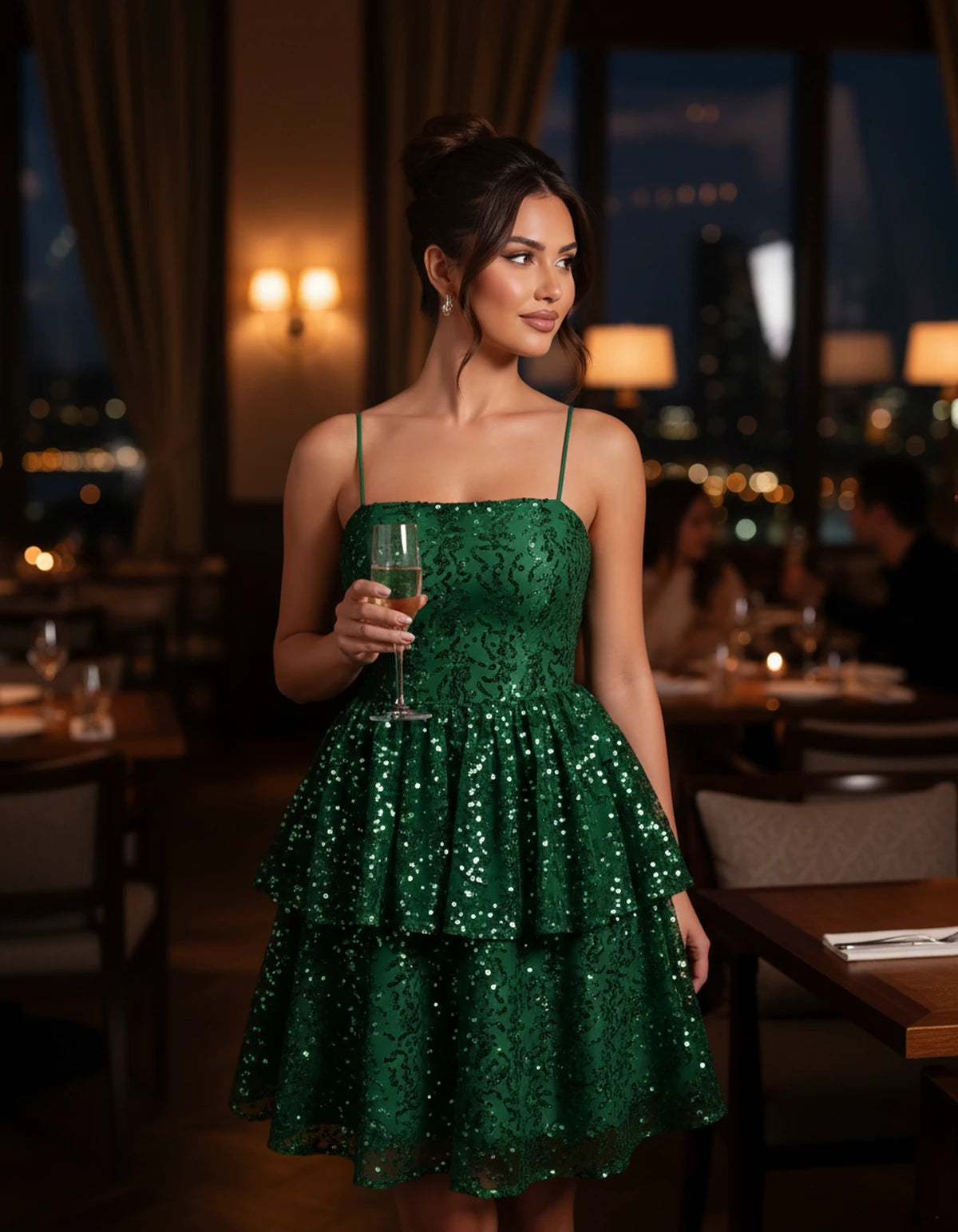 Florabel Mini Dress — Emerald | SKU: SD-93674-emerald-2,SD-93674-emerald-4,SD-93674-emerald-6,SD-93674-emerald-8,SD-93674-emerald-10,SD-93674-emerald-12,SD-93674-emerald-14,SD-93674-emerald-16,SD-93674-emerald-16W,SD-93674-emerald-18W,SD-93674-emerald-20W,SD-93674-emerald-22W