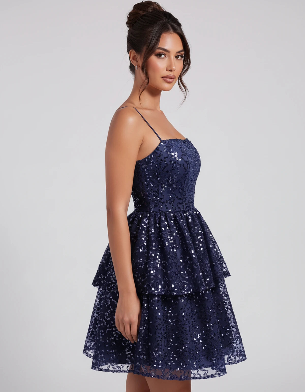 Florabel Mini Dress — Navy | SKU: SD-93674-navy-2,SD-93674-navy-4,SD-93674-navy-6,SD-93674-navy-8,SD-93674-navy-10,SD-93674-navy-12,SD-93674-navy-14,SD-93674-navy-16,SD-93674-navy-16W,SD-93674-navy-18W,SD-93674-navy-20W,SD-93674-navy-22W