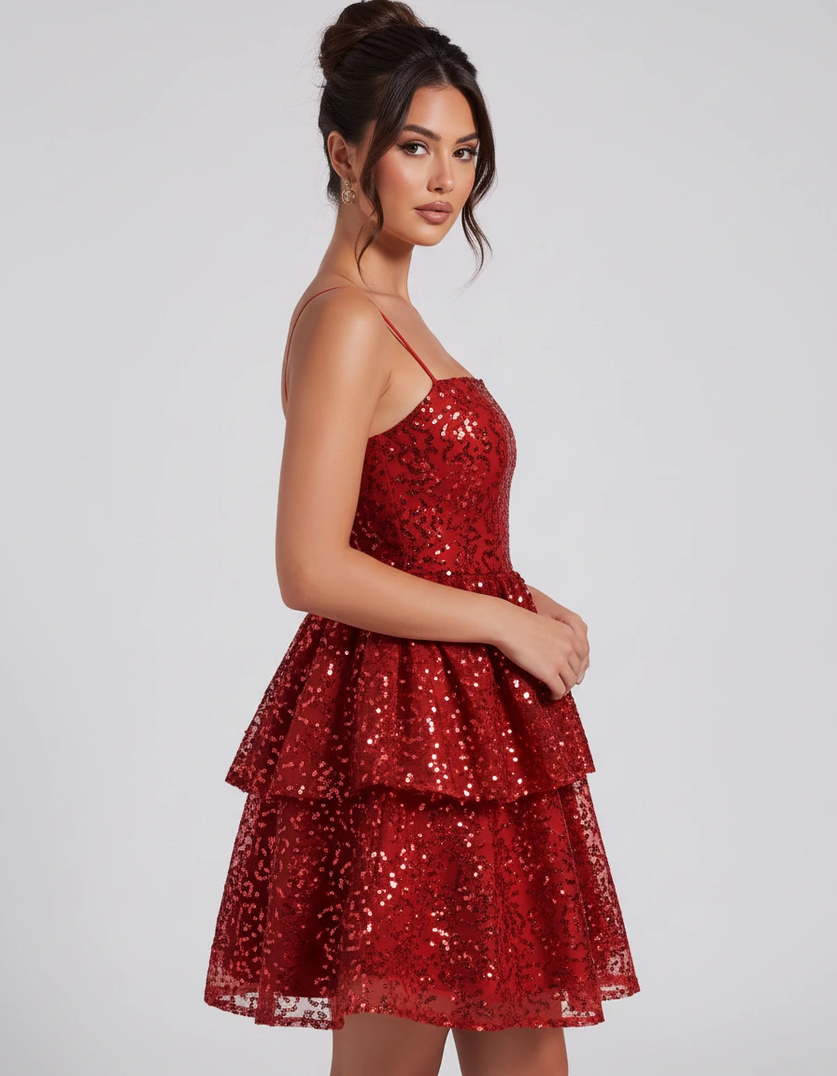 Florabel Mini Dress — Red | SKU: SD-93674-red-2,SD-93674-red-4,SD-93674-red-6,SD-93674-red-8,SD-93674-red-10,SD-93674-red-12,SD-93674-red-14,SD-93674-red-16,SD-93674-red-16W,SD-93674-red-18W,SD-93674-red-20W,SD-93674-red-22W