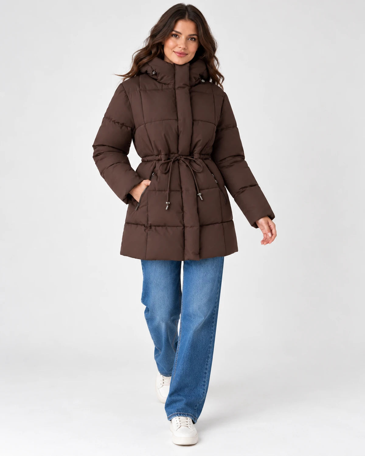 Florentia Coat — Brown | SKU: SD-42622-brown-XS,SD-42622-brown-S,SD-42622-brown-M,SD-42622-brown-L