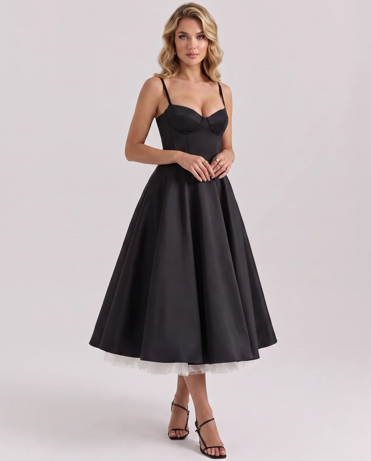 Floriane Midi Dresses — Black