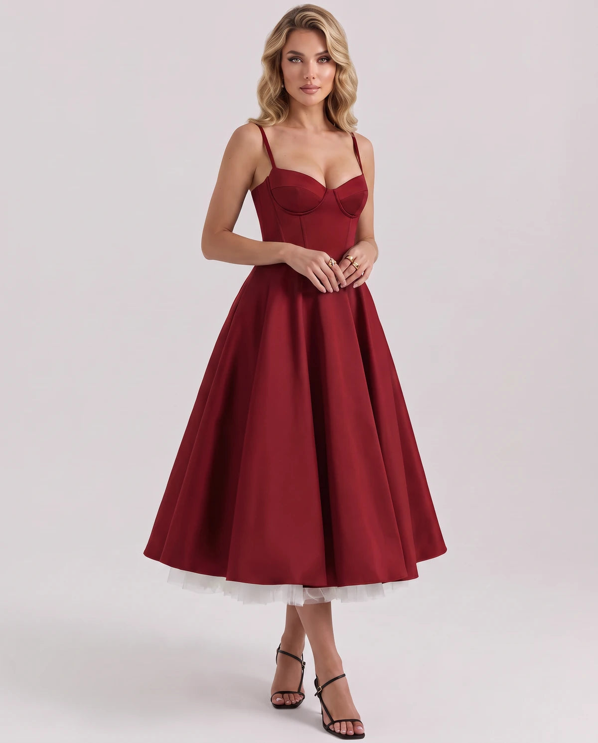 Floriane Midi Dresses — Red