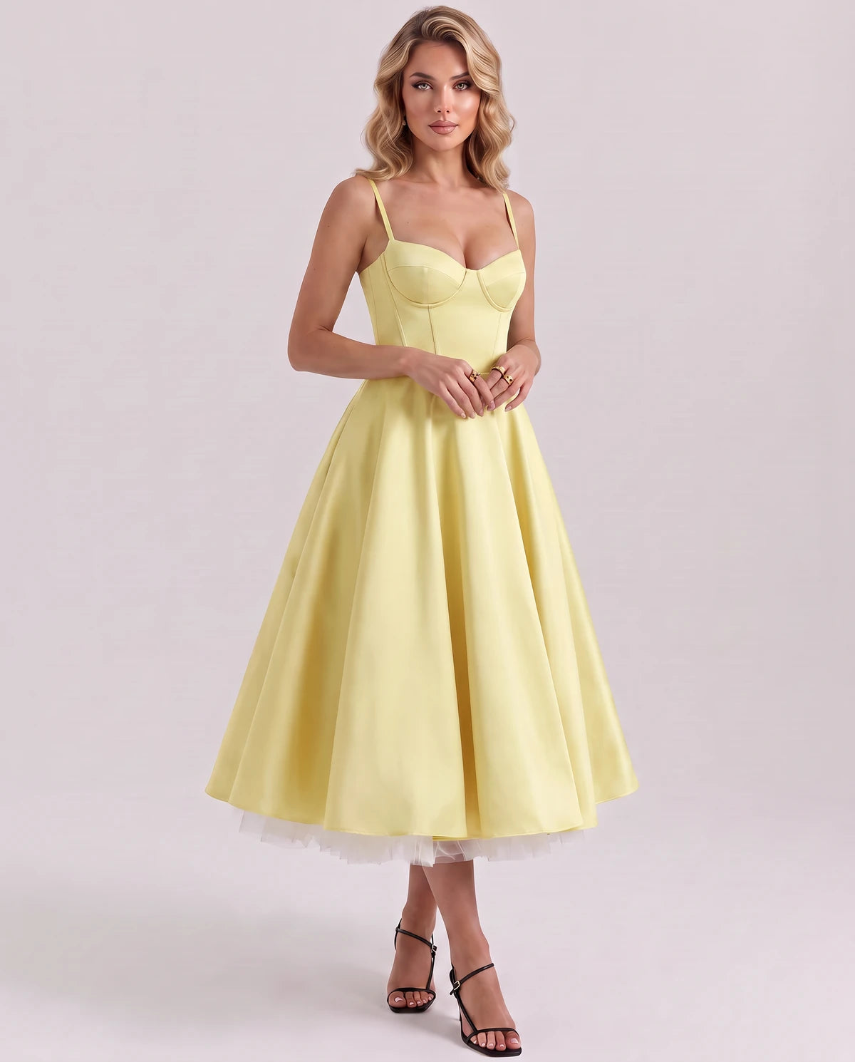 Floriane Midi Dresses — Yellow