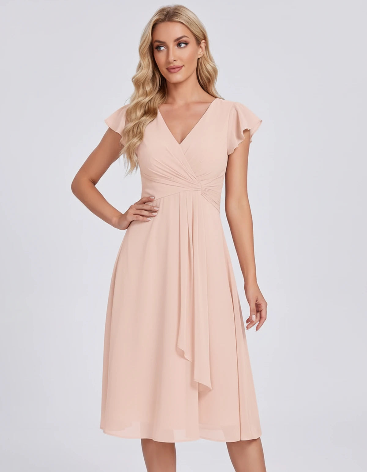 Fontanelle Midi Dresses — Blush | SKU: SD-32287-blush-2,SD-32287-blush-4,SD-32287-blush-6,SD-32287-blush-8,SD-32287-blush-10,SD-32287-blush-12,SD-32287-blush-14,SD-32287-blush-16,SD-32287-blush-16W,SD-32287-blush-18W,SD-32287-blush-20W,SD-32287-blush-22W