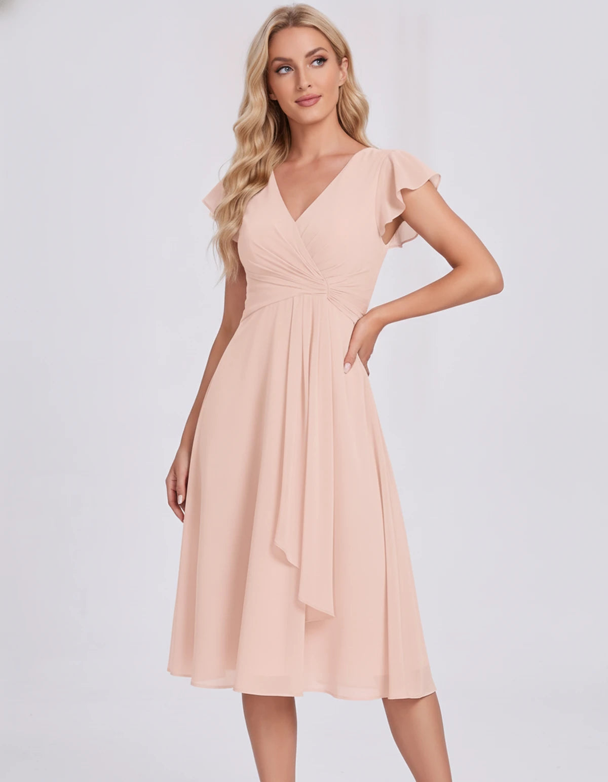 Fontanelle Midi Dresses — Blush | SKU: SD-32287-blush-2,SD-32287-blush-4,SD-32287-blush-6,SD-32287-blush-8,SD-32287-blush-10,SD-32287-blush-12,SD-32287-blush-14,SD-32287-blush-16,SD-32287-blush-16W,SD-32287-blush-18W,SD-32287-blush-20W,SD-32287-blush-22W