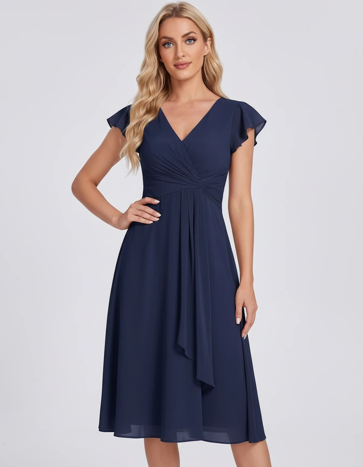 Fontanelle Midi Dresses — Navy | SKU: SD-32287-navy-2,SD-32287-navy-4,SD-32287-navy-6,SD-32287-navy-8,SD-32287-navy-10,SD-32287-navy-12,SD-32287-navy-14,SD-32287-navy-16,SD-32287-navy-16W,SD-32287-navy-18W,SD-32287-navy-20W,SD-32287-navy-22W