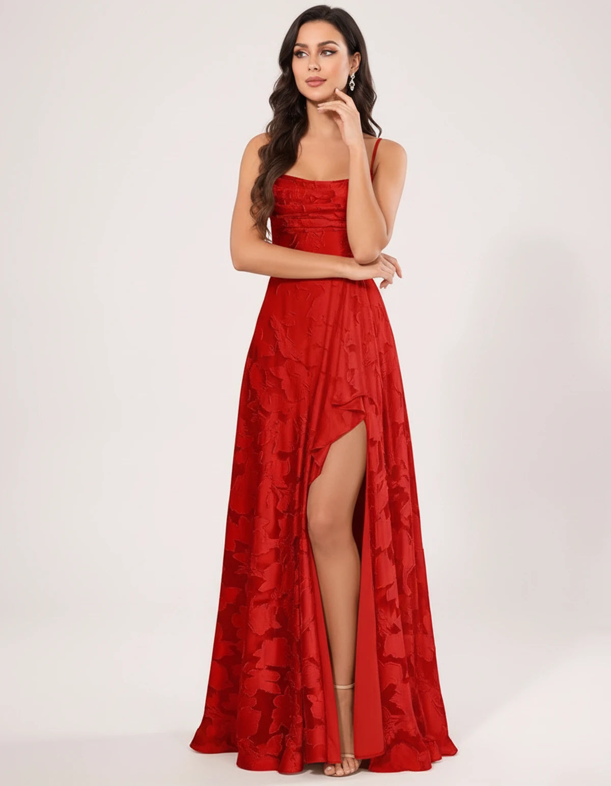 Freesia Maxi Dress — Red | SKU: SD-59435-red-2,SD-59435-red-4,SD-59435-red-6,SD-59435-red-8,SD-59435-red-10,SD-59435-red-12,SD-59435-red-14,SD-59435-red-16,SD-59435-red-16W,SD-59435-red-18W,SD-59435-red-20W