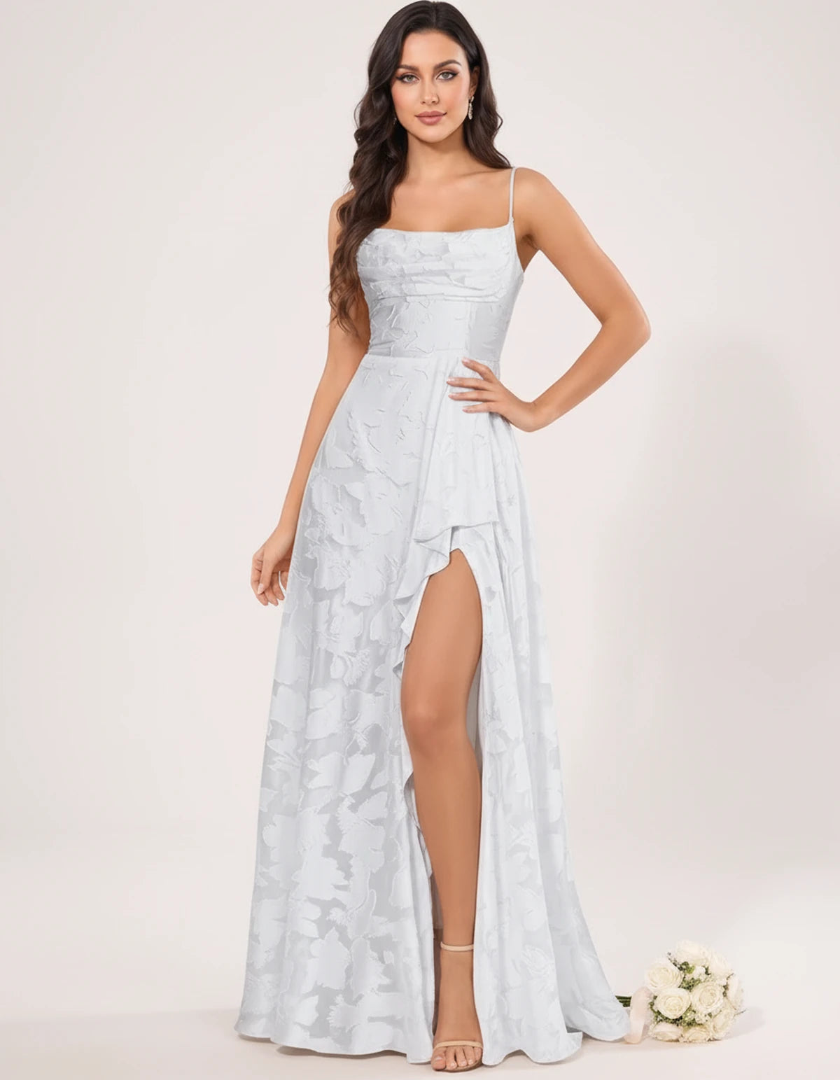 Freesia Maxi Dress — White | SKU: SD-59435-white-2,SD-59435-white-4,SD-59435-white-6,SD-59435-white-8,SD-59435-white-10,SD-59435-white-12,SD-59435-white-14,SD-59435-white-16,SD-59435-white-16W,SD-59435-white-18W,SD-59435-white-20W