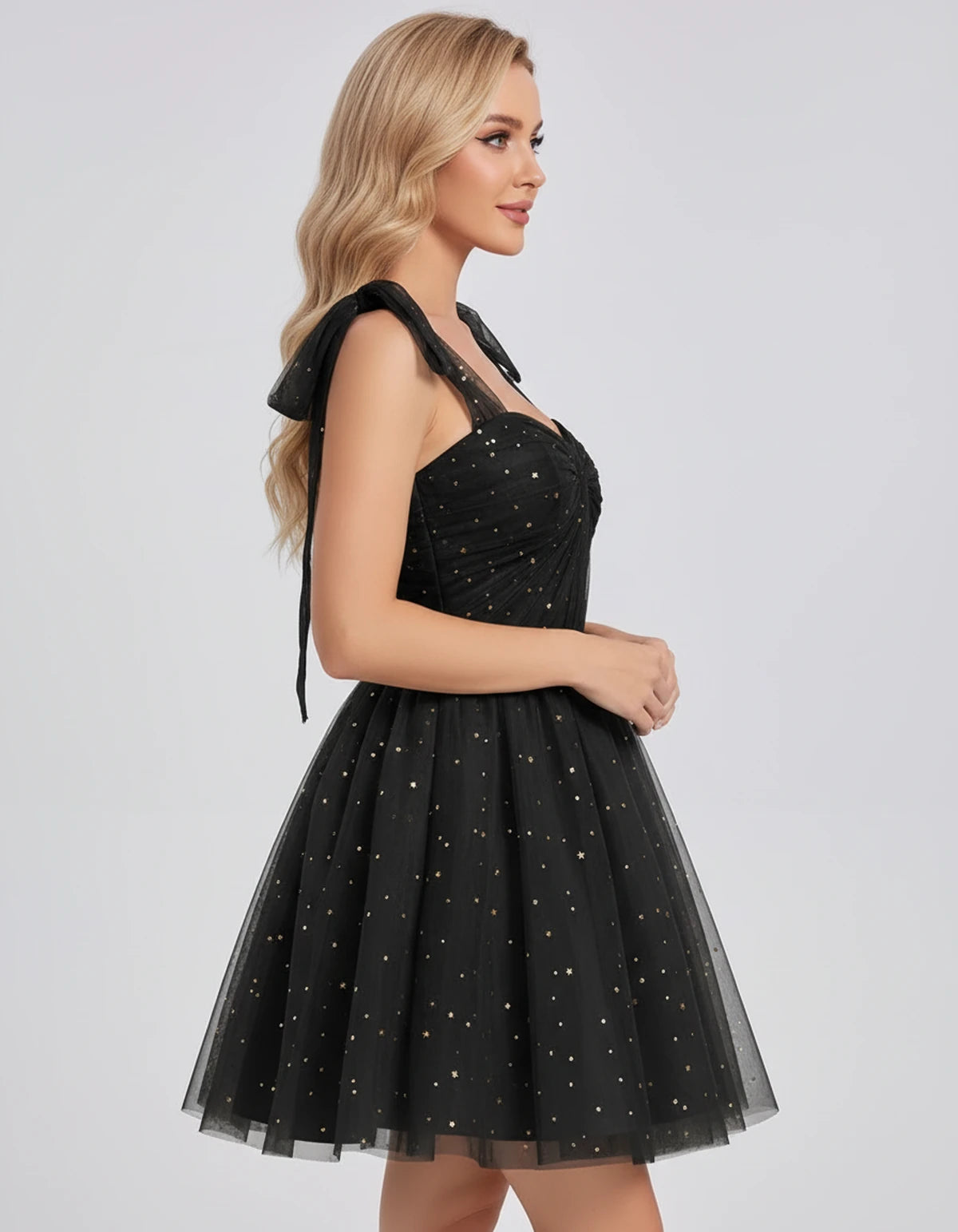Galatea Mini Dress — Black | SKU: SD-88413-black-2,SD-88413-black-4,SD-88413-black-6,SD-88413-black-8,SD-88413-black-10,SD-88413-black-12,SD-88413-black-14,SD-88413-black-14W,SD-88413-black-16,SD-88413-black-16W,SD-88413-black-18,SD-88413-black-20