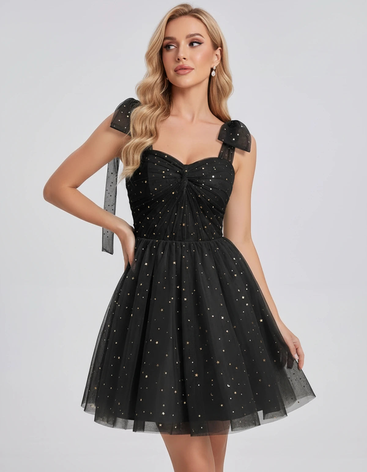Galatea Mini Dress — Black | SKU: SD-88413-black-2,SD-88413-black-4,SD-88413-black-6,SD-88413-black-8,SD-88413-black-10,SD-88413-black-12,SD-88413-black-14,SD-88413-black-14W,SD-88413-black-16,SD-88413-black-16W,SD-88413-black-18,SD-88413-black-20