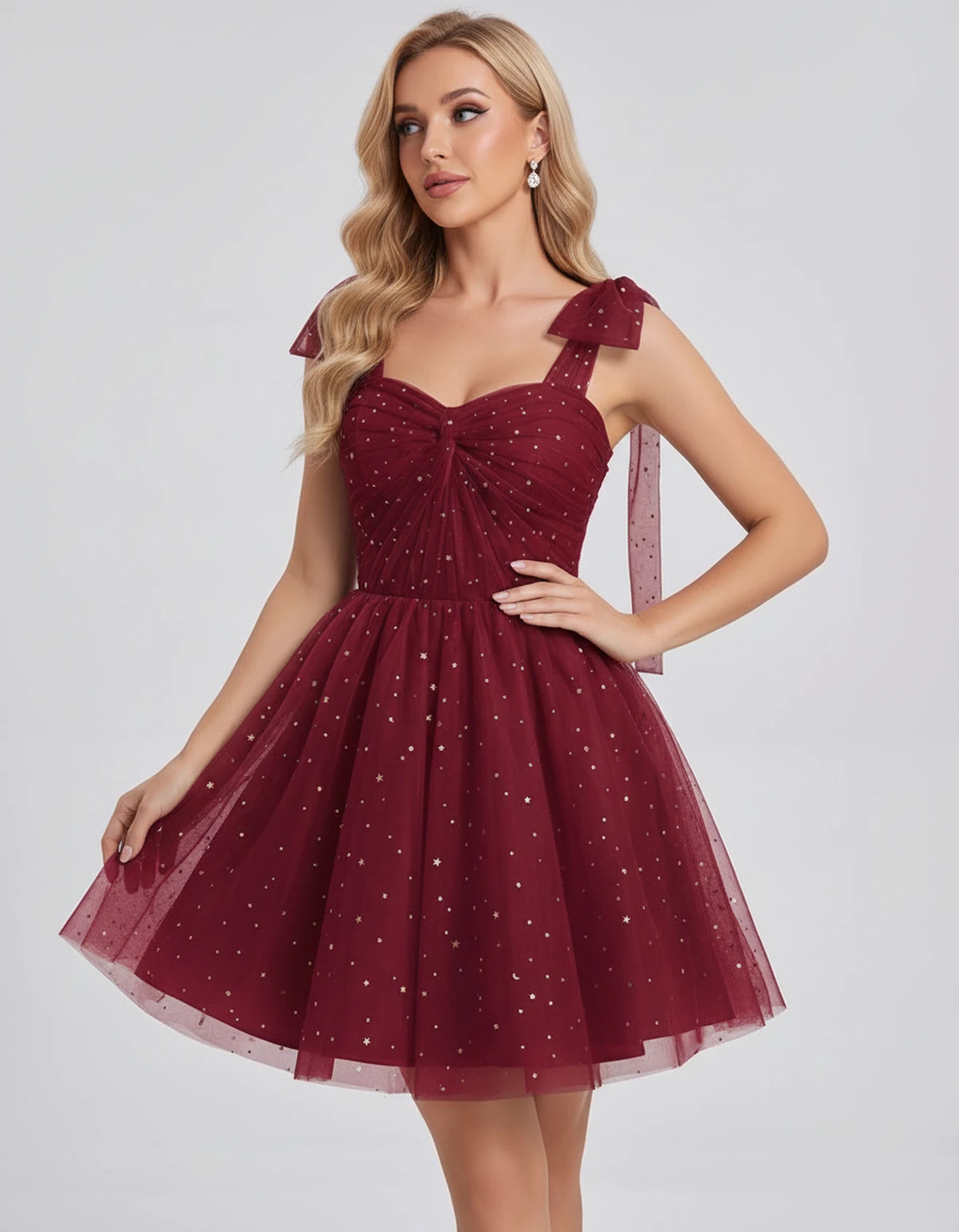 Galatea Mini Dress — Burgundy | SKU: SD-88413-burgundy-2,SD-88413-burgundy-4,SD-88413-burgundy-6,SD-88413-burgundy-8,SD-88413-burgundy-10,SD-88413-burgundy-12,SD-88413-burgundy-14,SD-88413-burgundy-14W,SD-88413-burgundy-16,SD-88413-burgundy-16W,SD-88413-burgundy-18,SD-88413-burgundy-20