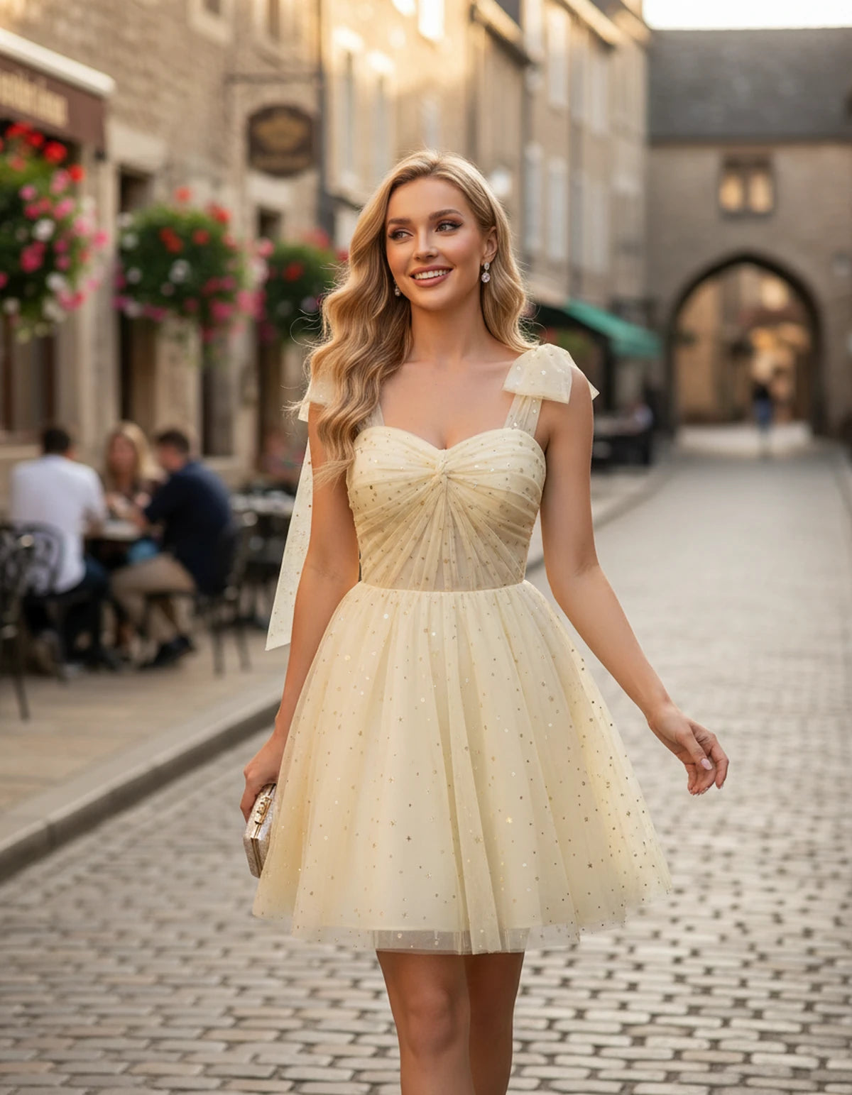 Galatea Mini Dress — Champagne | SKU: SD-88413-champagne-2,SD-88413-champagne-4,SD-88413-champagne-6,SD-88413-champagne-8,SD-88413-champagne-10,SD-88413-champagne-12,SD-88413-champagne-14,SD-88413-champagne-14W,SD-88413-champagne-16,SD-88413-champagne-16W,SD-88413-champagne-18,SD-88413-champagne-20
