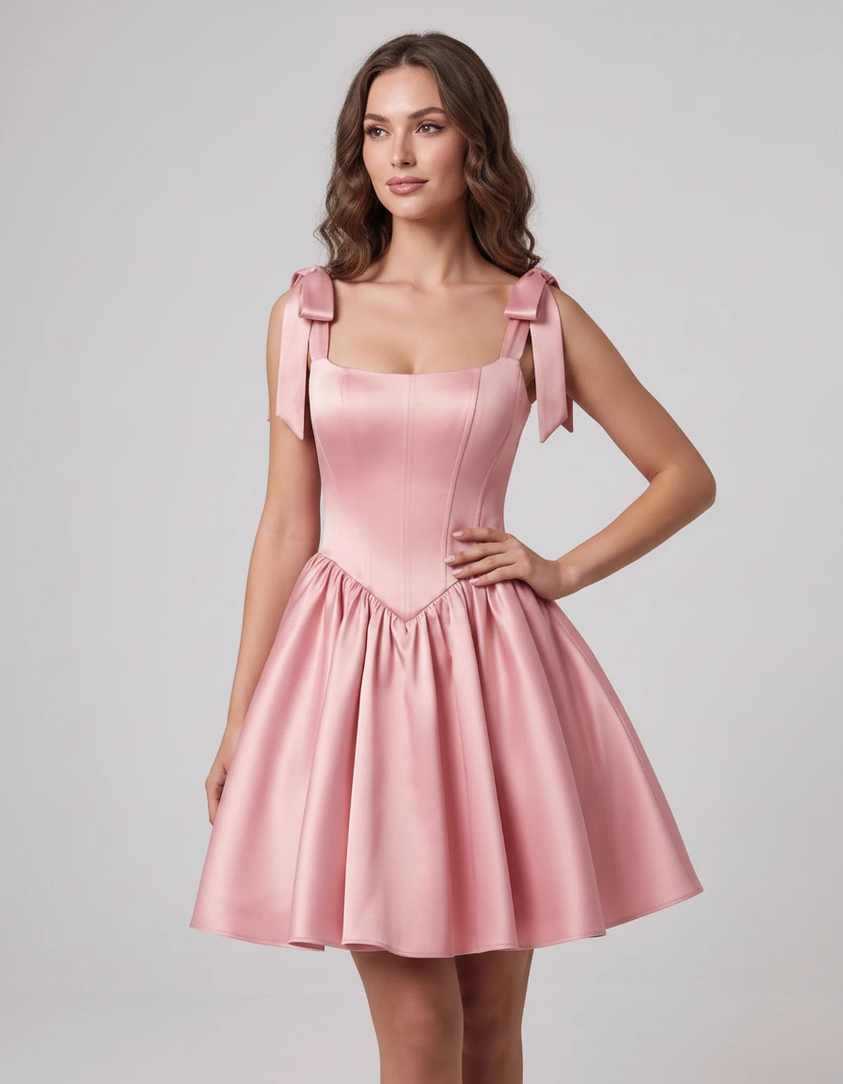 Gardenia Mini Dress — Blush | SKU: SD-99958-blush-2,SD-99958-blush-4,SD-99958-blush-6,SD-99958-blush-8,SD-99958-blush-10,SD-99958-blush-12,SD-99958-blush-14,SD-99958-blush-16,SD-99958-blush-16W,SD-99958-blush-18W,SD-99958-blush-20W,SD-99958-blush-22W