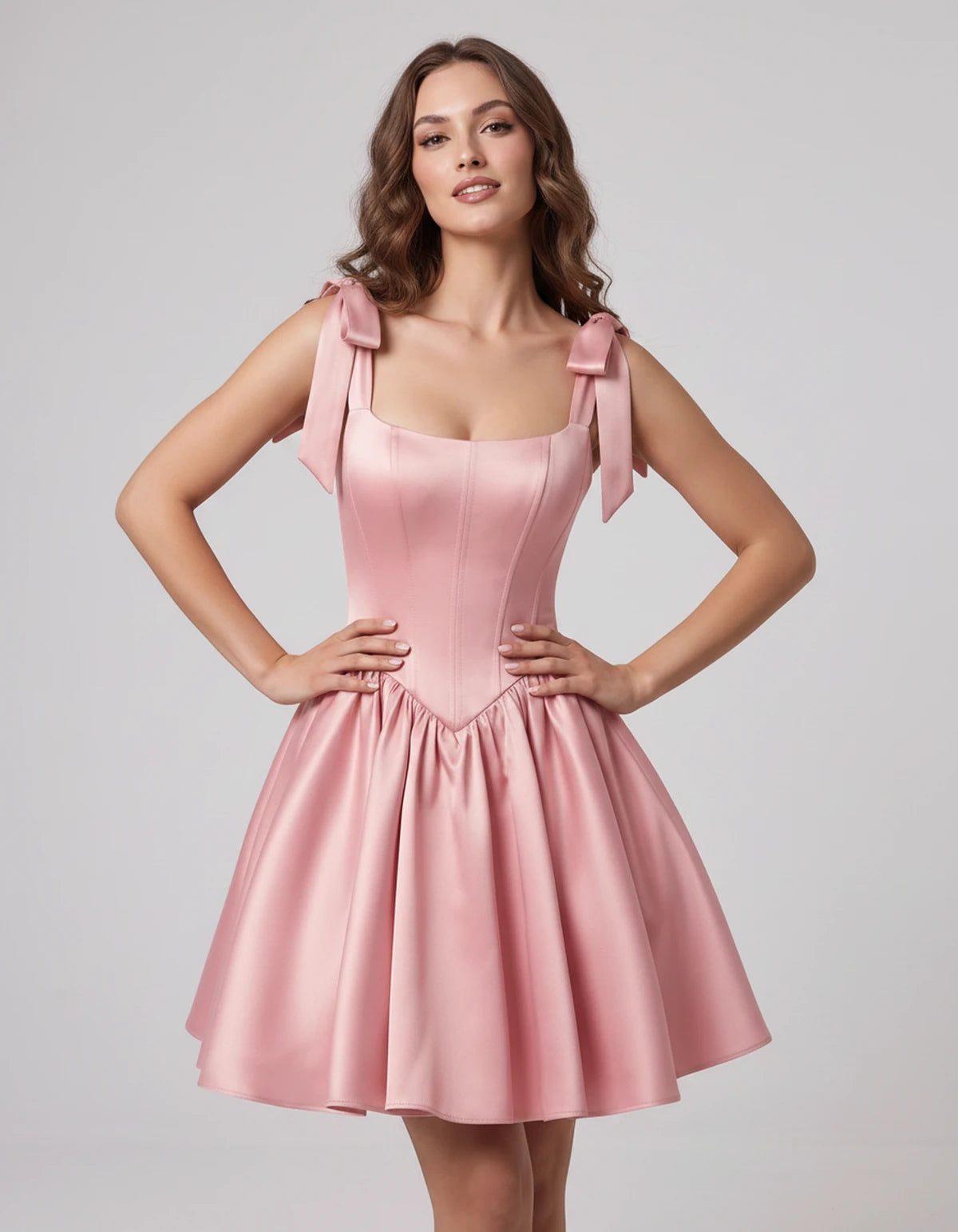 Gardenia Mini Dress — Blush | SKU: SD-99958-blush-2,SD-99958-blush-4,SD-99958-blush-6,SD-99958-blush-8,SD-99958-blush-10,SD-99958-blush-12,SD-99958-blush-14,SD-99958-blush-16,SD-99958-blush-16W,SD-99958-blush-18W,SD-99958-blush-20W,SD-99958-blush-22W