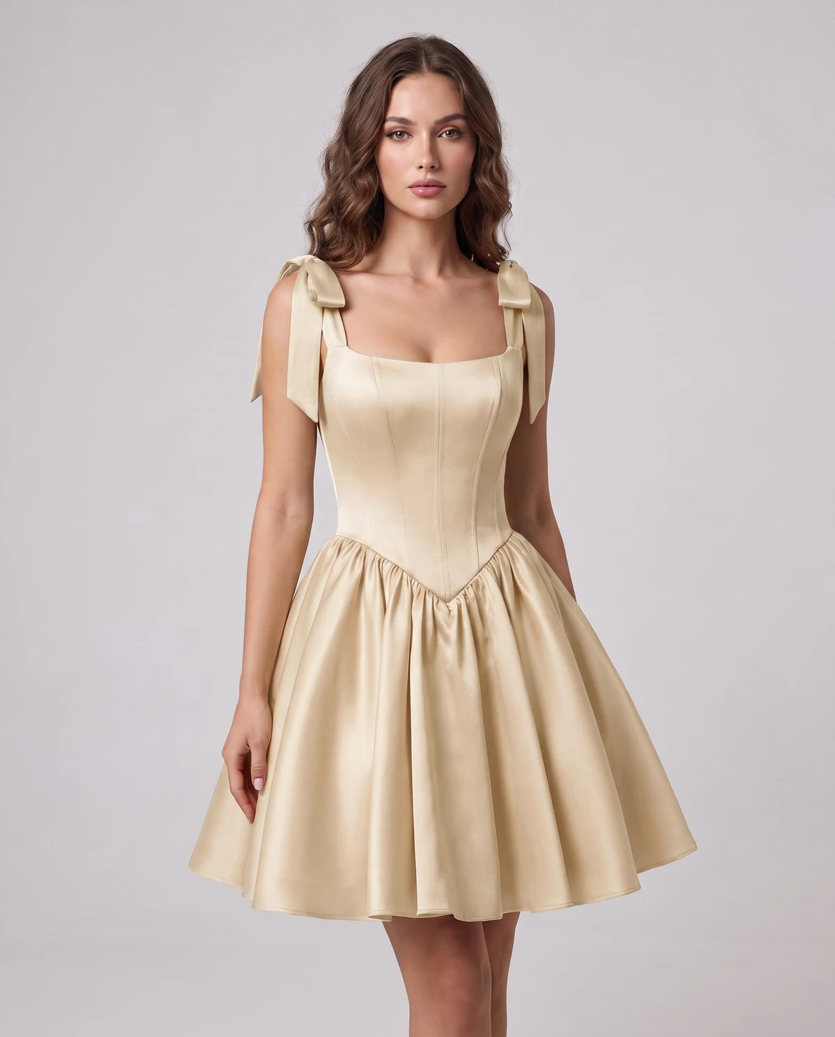 Gardenia Mini Dress — Champagne