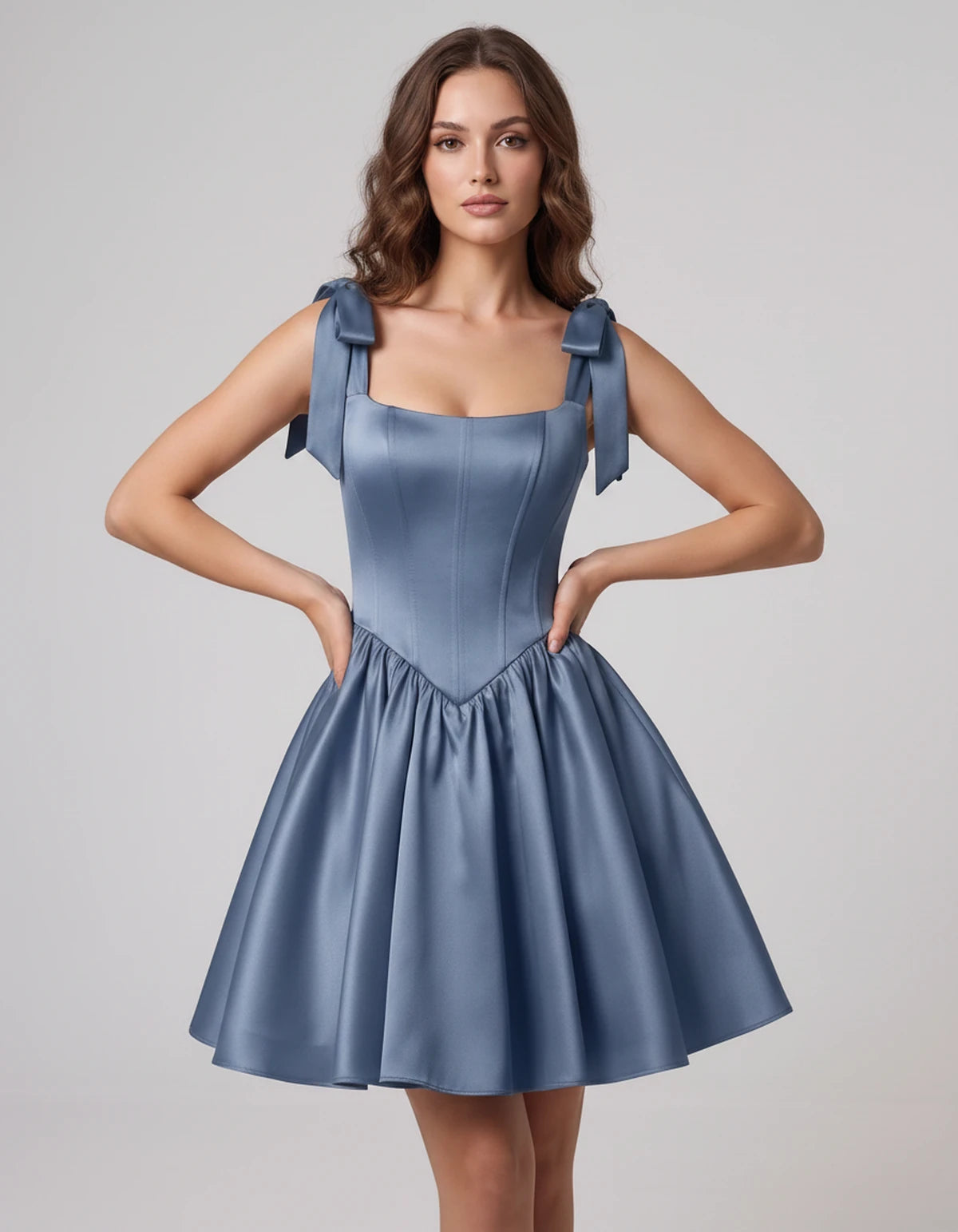Gardenia Mini Dress — Dusty Blue | SKU: SD-99958-dustyblue-2,SD-99958-dustyblue-4,SD-99958-dustyblue-6,SD-99958-dustyblue-8,SD-99958-dustyblue-10,SD-99958-dustyblue-12,SD-99958-dustyblue-14,SD-99958-dustyblue-16,SD-99958-dustyblue-16W,SD-99958-dustyblue-18W,SD-99958-dustyblue-20W,SD-99958-dustyblue-22W