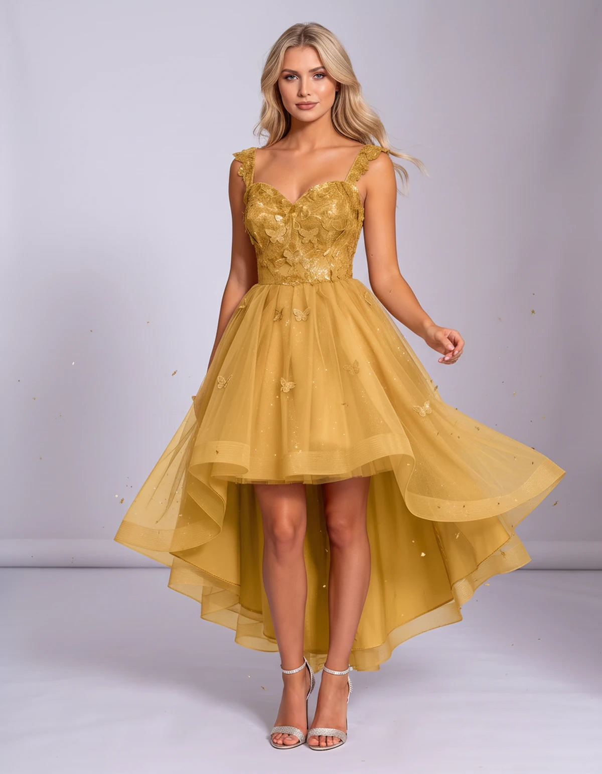 Georgiana Midi Dresses — Gold | SKU: SD-70366-gold-2,SD-70366-gold-4,SD-70366-gold-6,SD-70366-gold-8,SD-70366-gold-10,SD-70366-gold-12,SD-70366-gold-14,SD-70366-gold-16,SD-70366-gold-16W,SD-70366-gold-18W,SD-70366-gold-20W,SD-70366-gold-22W