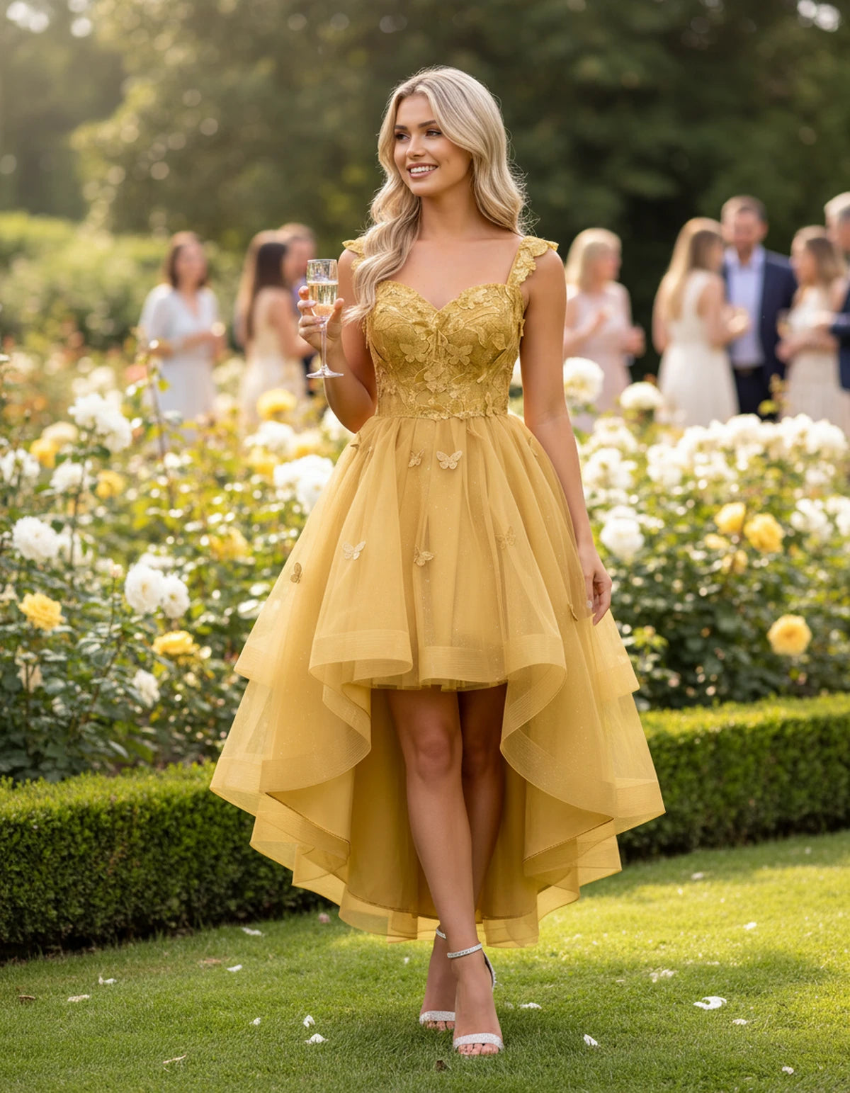 Georgiana Midi Dresses — Gold | SKU: SD-70366-gold-2,SD-70366-gold-4,SD-70366-gold-6,SD-70366-gold-8,SD-70366-gold-10,SD-70366-gold-12,SD-70366-gold-14,SD-70366-gold-16,SD-70366-gold-16W,SD-70366-gold-18W,SD-70366-gold-20W,SD-70366-gold-22W