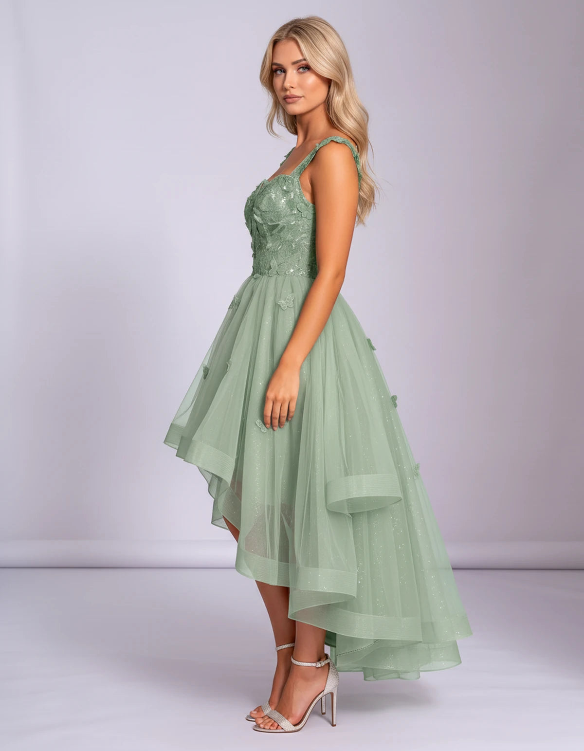 Georgiana Midi Dresses — Green | SKU: SD-70366-green-2,SD-70366-green-4,SD-70366-green-6,SD-70366-green-8,SD-70366-green-10,SD-70366-green-12,SD-70366-green-14,SD-70366-green-16,SD-70366-green-16W,SD-70366-green-18W,SD-70366-green-20W,SD-70366-green-22W
