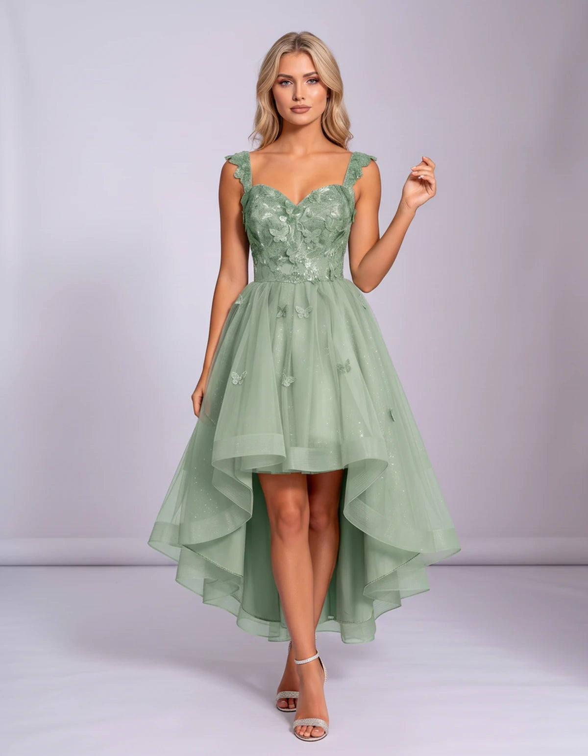 Georgiana Midi Dresses — Green | SKU: SD-70366-green-2,SD-70366-green-4,SD-70366-green-6,SD-70366-green-8,SD-70366-green-10,SD-70366-green-12,SD-70366-green-14,SD-70366-green-16,SD-70366-green-16W,SD-70366-green-18W,SD-70366-green-20W,SD-70366-green-22W
