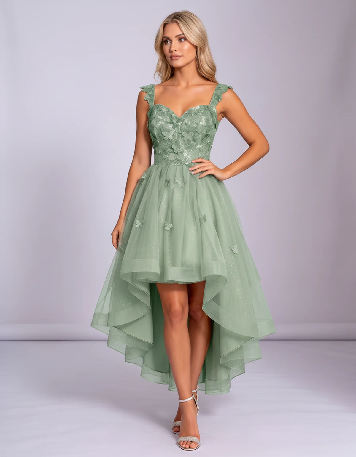 Georgiana Midi Dresses — Green | SKU: SD-70366-green-2,SD-70366-green-4,SD-70366-green-6,SD-70366-green-8,SD-70366-green-10,SD-70366-green-12,SD-70366-green-14,SD-70366-green-16,SD-70366-green-16W,SD-70366-green-18W,SD-70366-green-20W,SD-70366-green-22W