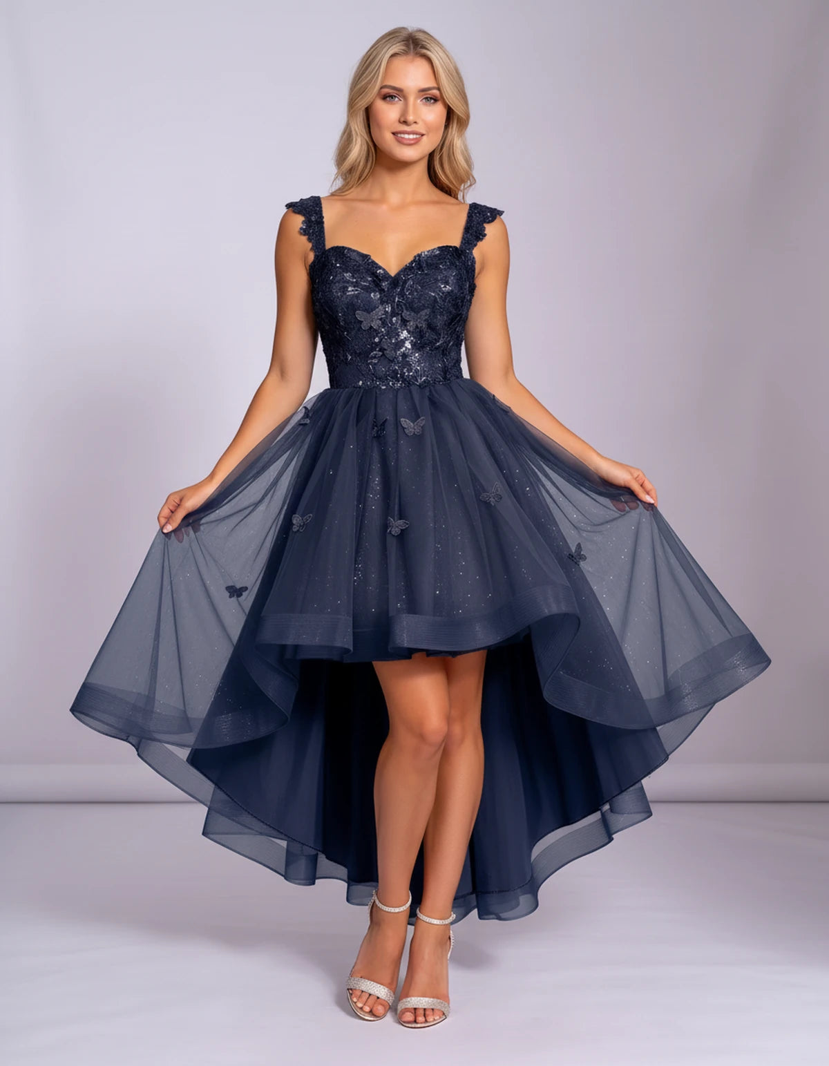 Georgiana Midi Dresses — Navy | SKU: SD-70366-navy-2,SD-70366-navy-4,SD-70366-navy-6,SD-70366-navy-8,SD-70366-navy-10,SD-70366-navy-12,SD-70366-navy-14,SD-70366-navy-16,SD-70366-navy-16W,SD-70366-navy-18W,SD-70366-navy-20W,SD-70366-navy-22W