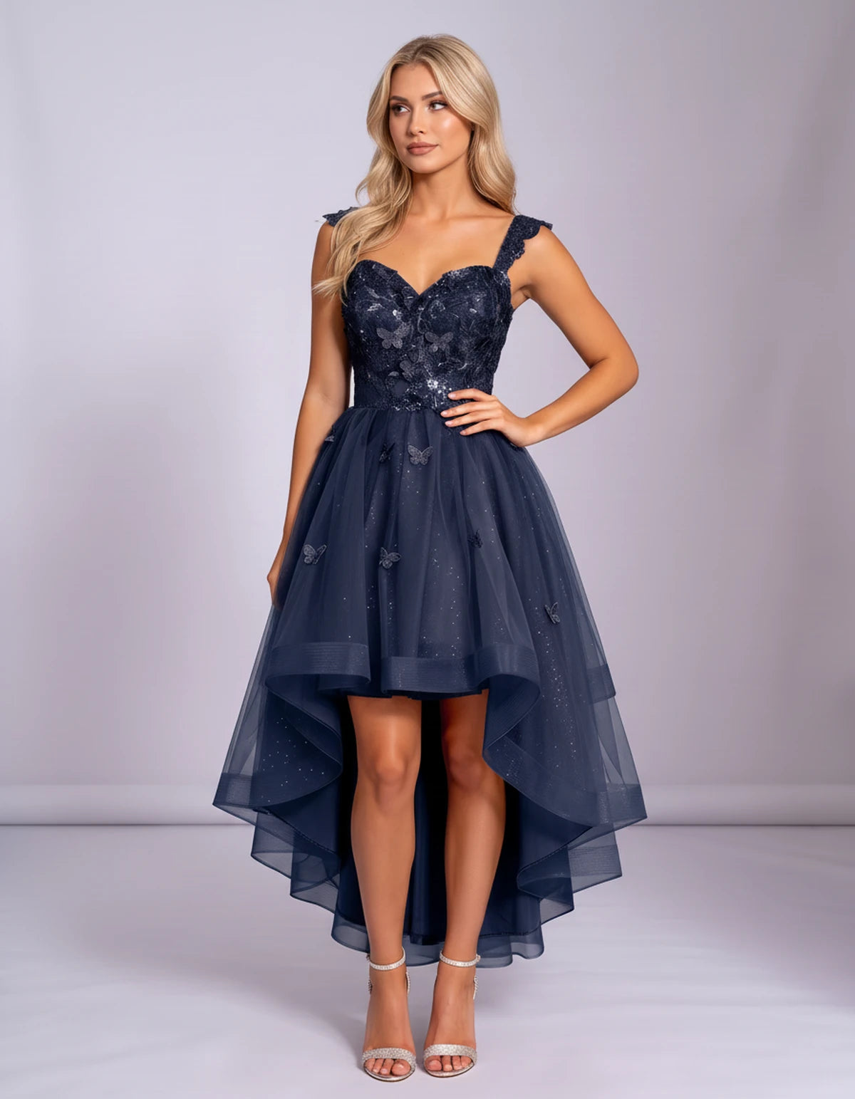 Georgiana Midi Dresses — Navy | SKU: SD-70366-navy-2,SD-70366-navy-4,SD-70366-navy-6,SD-70366-navy-8,SD-70366-navy-10,SD-70366-navy-12,SD-70366-navy-14,SD-70366-navy-16,SD-70366-navy-16W,SD-70366-navy-18W,SD-70366-navy-20W,SD-70366-navy-22W
