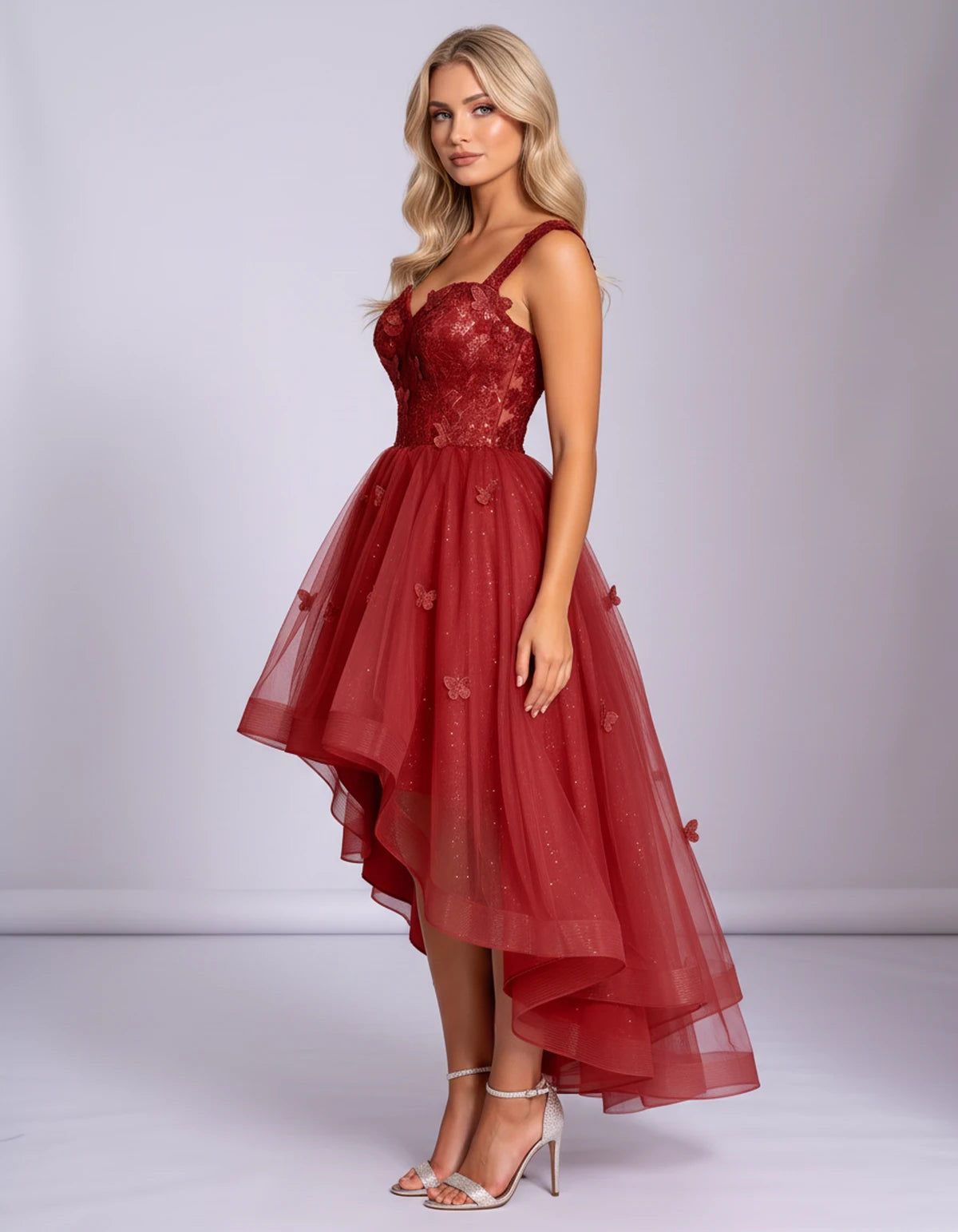Georgiana Midi Dresses — Red | SKU: SD-70366-red-2,SD-70366-red-4,SD-70366-red-6,SD-70366-red-8,SD-70366-red-10,SD-70366-red-12,SD-70366-red-14,SD-70366-red-16,SD-70366-red-16W,SD-70366-red-18W,SD-70366-red-20W,SD-70366-red-22W
