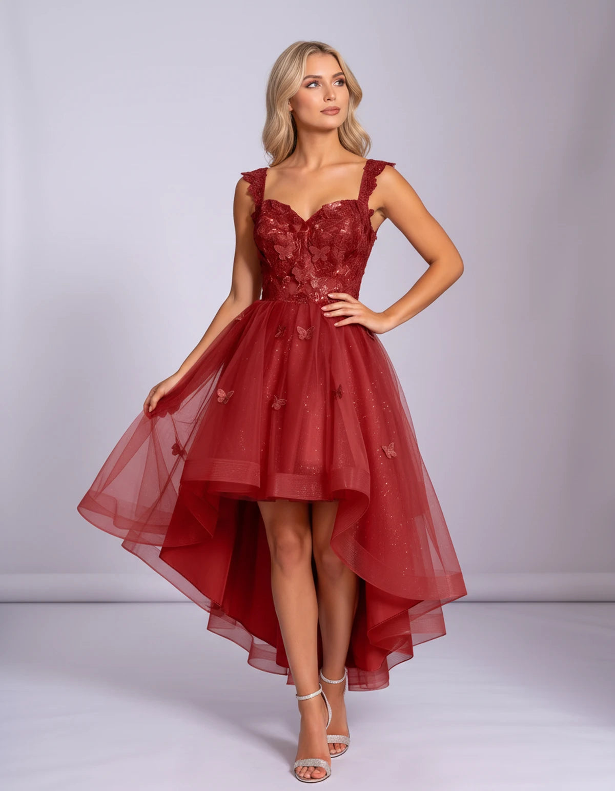 Georgiana Midi Dresses — Red | SKU: SD-70366-red-2,SD-70366-red-4,SD-70366-red-6,SD-70366-red-8,SD-70366-red-10,SD-70366-red-12,SD-70366-red-14,SD-70366-red-16,SD-70366-red-16W,SD-70366-red-18W,SD-70366-red-20W,SD-70366-red-22W