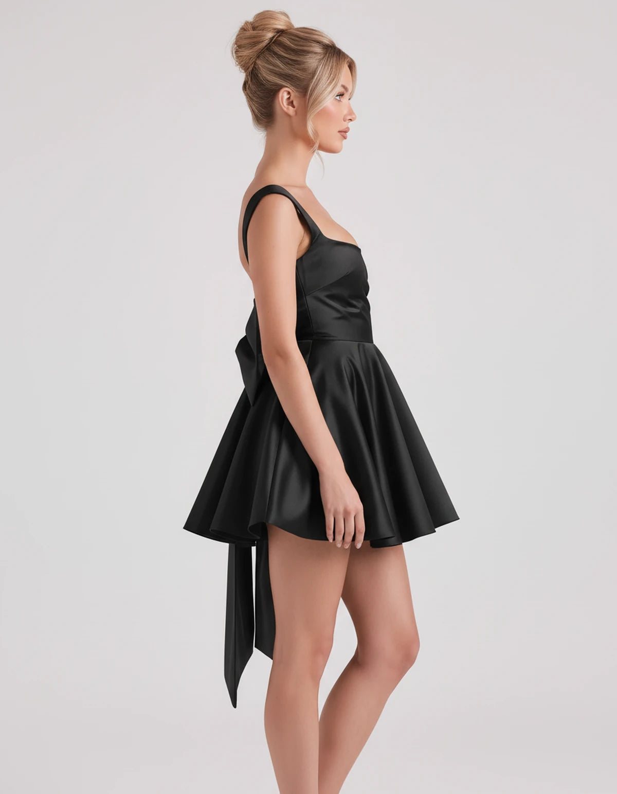 Ginevra Mini Dress — Black | SKU: SD-20943-black-2,SD-20943-black-4,SD-20943-black-6,SD-20943-black-8,SD-20943-black-10,SD-20943-black-12,SD-20943-black-14,SD-20943-black-16,SD-20943-black-16W,SD-20943-black-18W,SD-20943-black-20W,SD-20943-black-22W