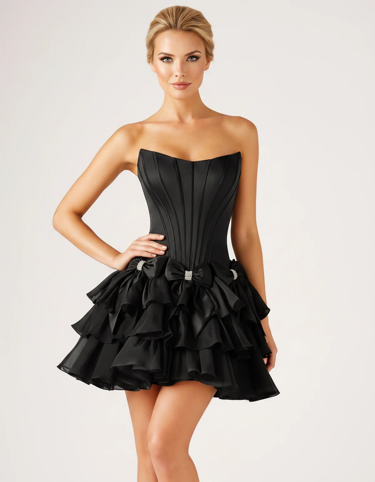 Gisele Mini Dress — Black | SKU: SD-34227-black-2,SD-34227-black-4,SD-34227-black-6,SD-34227-black-8,SD-34227-black-10,SD-34227-black-12,SD-34227-black-14,SD-34227-black-14W,SD-34227-black-16,SD-34227-black-16W,SD-34227-black-18W,SD-34227-black-20W
