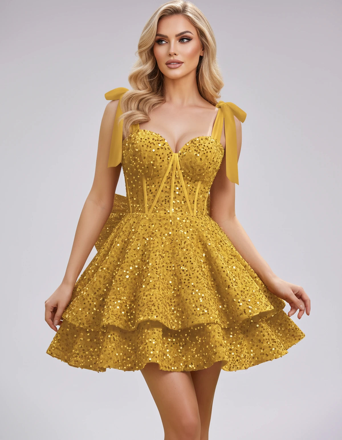Giverny Mini Dress — Gold | SKU: SD-38457-gold-2,SD-38457-gold-4,SD-38457-gold-6,SD-38457-gold-8,SD-38457-gold-10,SD-38457-gold-12,SD-38457-gold-14,SD-38457-gold-16,SD-38457-gold-16W,SD-38457-gold-18W,SD-38457-gold-20W,SD-38457-gold-22W