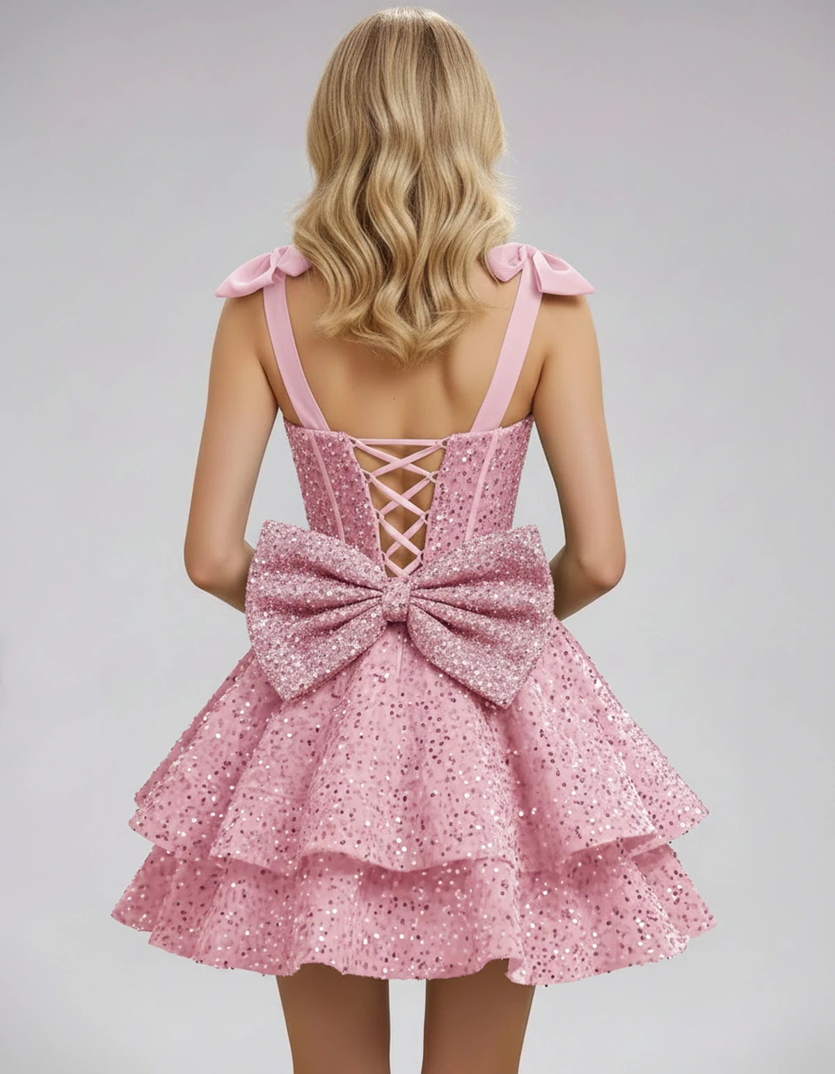 Giverny Mini Dress — Pink | SKU: SD-38457-pink-2,SD-38457-pink-4,SD-38457-pink-6,SD-38457-pink-8,SD-38457-pink-10,SD-38457-pink-12,SD-38457-pink-14,SD-38457-pink-16,SD-38457-pink-16W,SD-38457-pink-18W,SD-38457-pink-20W,SD-38457-pink-22W