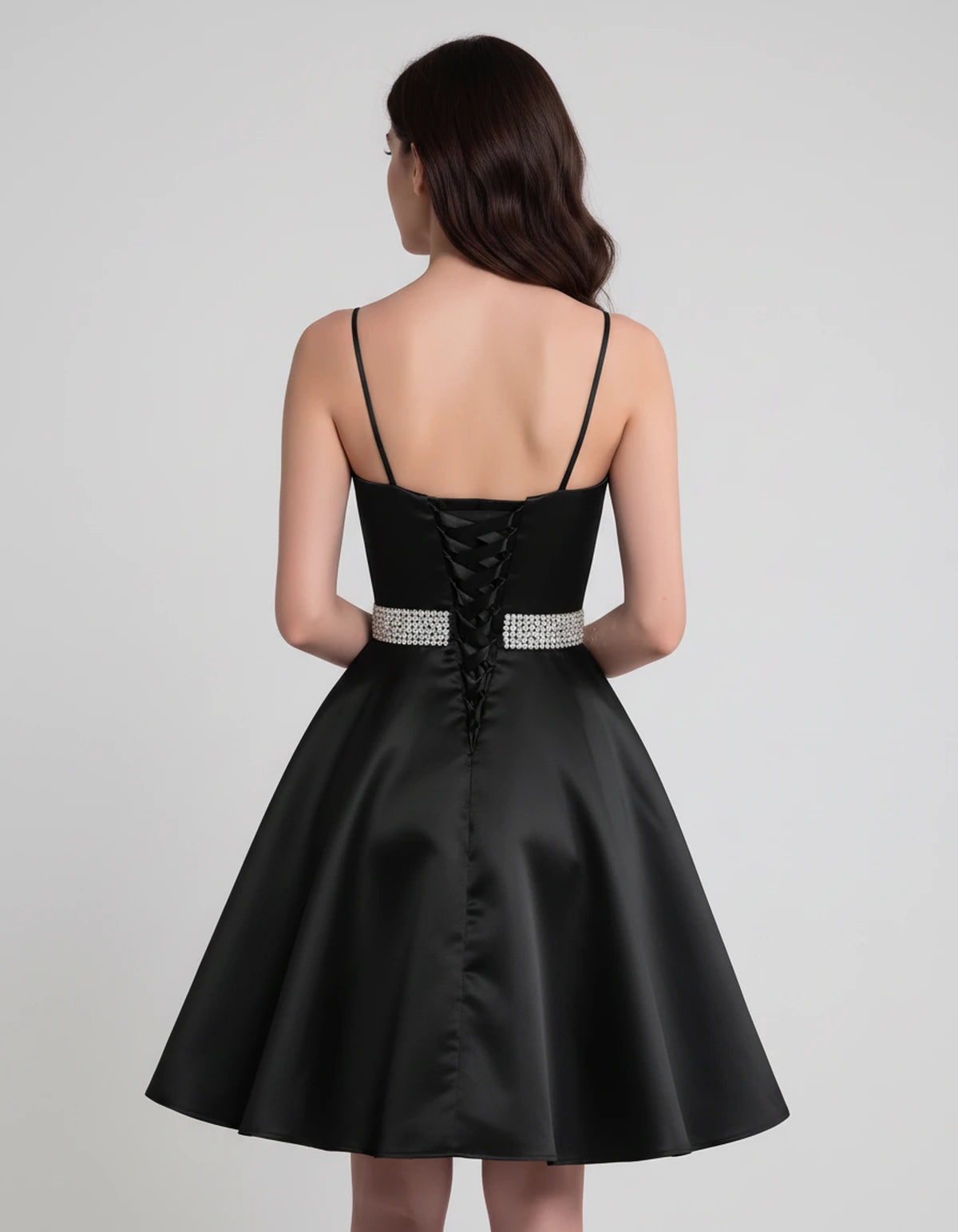 Guinevere Mini Dress — Black | SKU: SD-18933-black-2,SD-18933-black-4,SD-18933-black-6,SD-18933-black-8,SD-18933-black-10,SD-18933-black-12,SD-18933-black-14,SD-18933-black-16,SD-18933-black-16W,SD-18933-black-18W,SD-18933-black-20W,SD-18933-black-22W