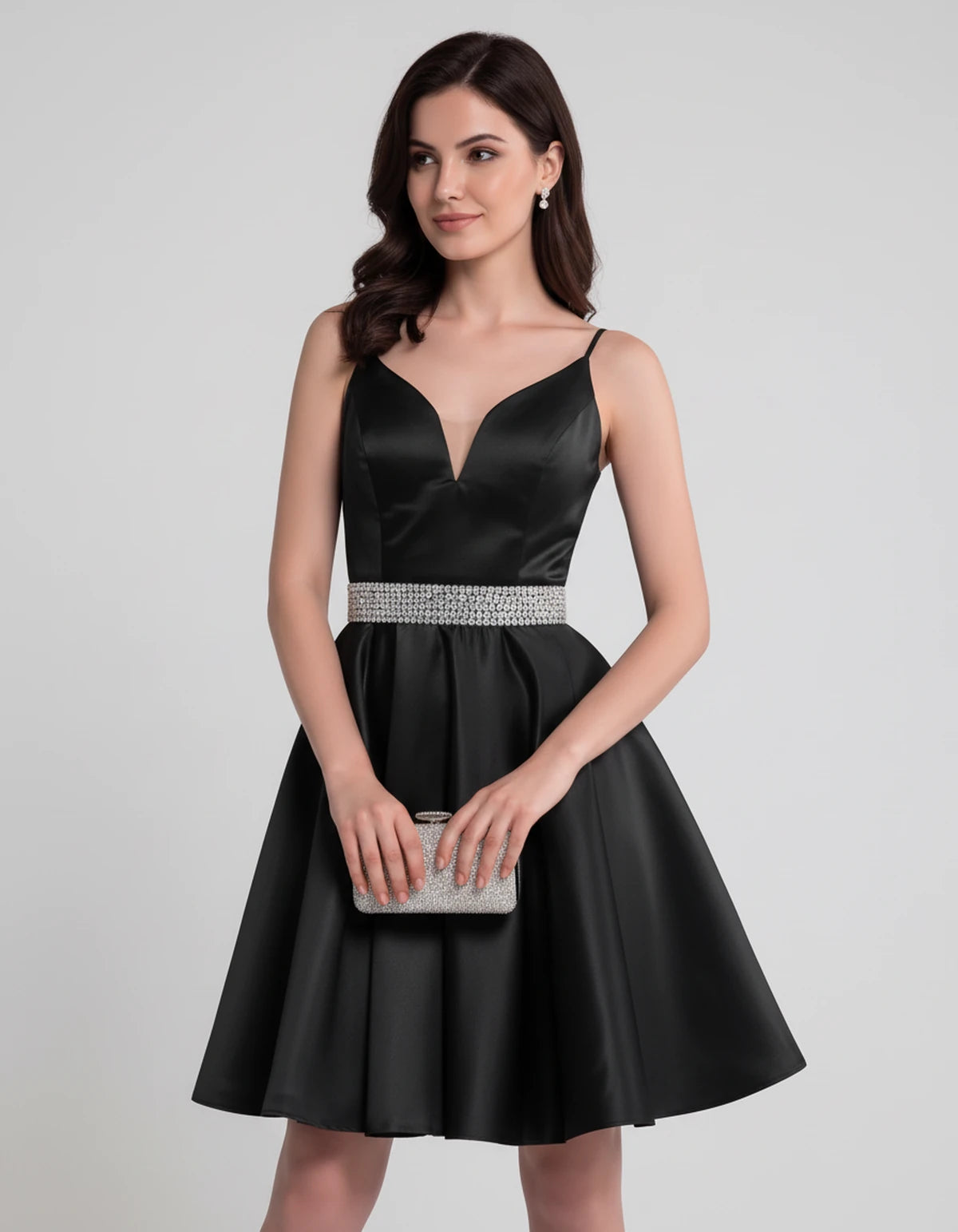 Guinevere Mini Dress — Black | SKU: SD-18933-black-2,SD-18933-black-4,SD-18933-black-6,SD-18933-black-8,SD-18933-black-10,SD-18933-black-12,SD-18933-black-14,SD-18933-black-16,SD-18933-black-16W,SD-18933-black-18W,SD-18933-black-20W,SD-18933-black-22W