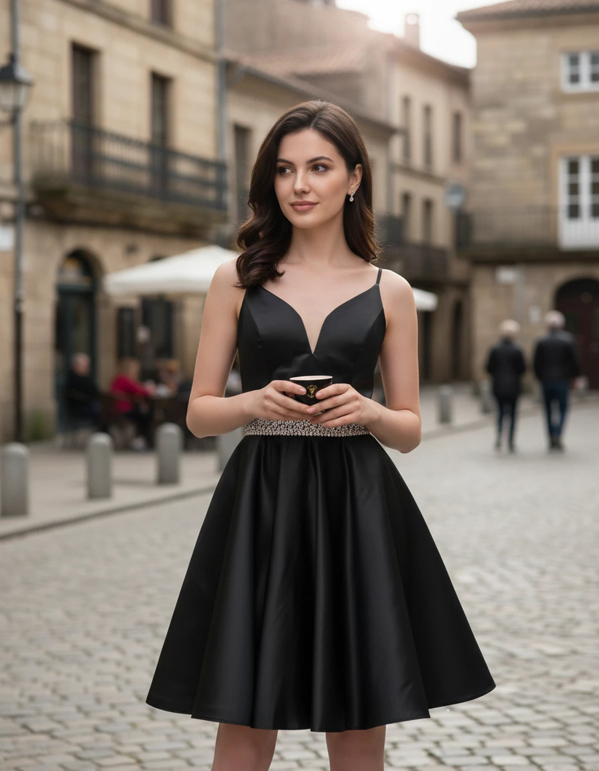 Guinevere Mini Dress — Black | SKU: SD-18933-black-2,SD-18933-black-4,SD-18933-black-6,SD-18933-black-8,SD-18933-black-10,SD-18933-black-12,SD-18933-black-14,SD-18933-black-16,SD-18933-black-16W,SD-18933-black-18W,SD-18933-black-20W,SD-18933-black-22W