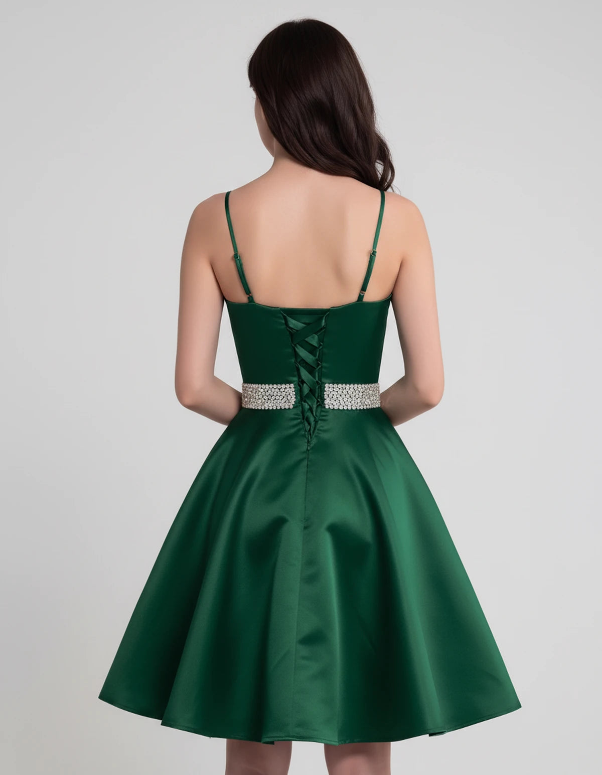 Guinevere Mini Dress — Green | SKU: SD-18933-green-2,SD-18933-green-4,SD-18933-green-6,SD-18933-green-8,SD-18933-green-10,SD-18933-green-12,SD-18933-green-14,SD-18933-green-16,SD-18933-green-16W,SD-18933-green-18W,SD-18933-green-20W,SD-18933-green-22W