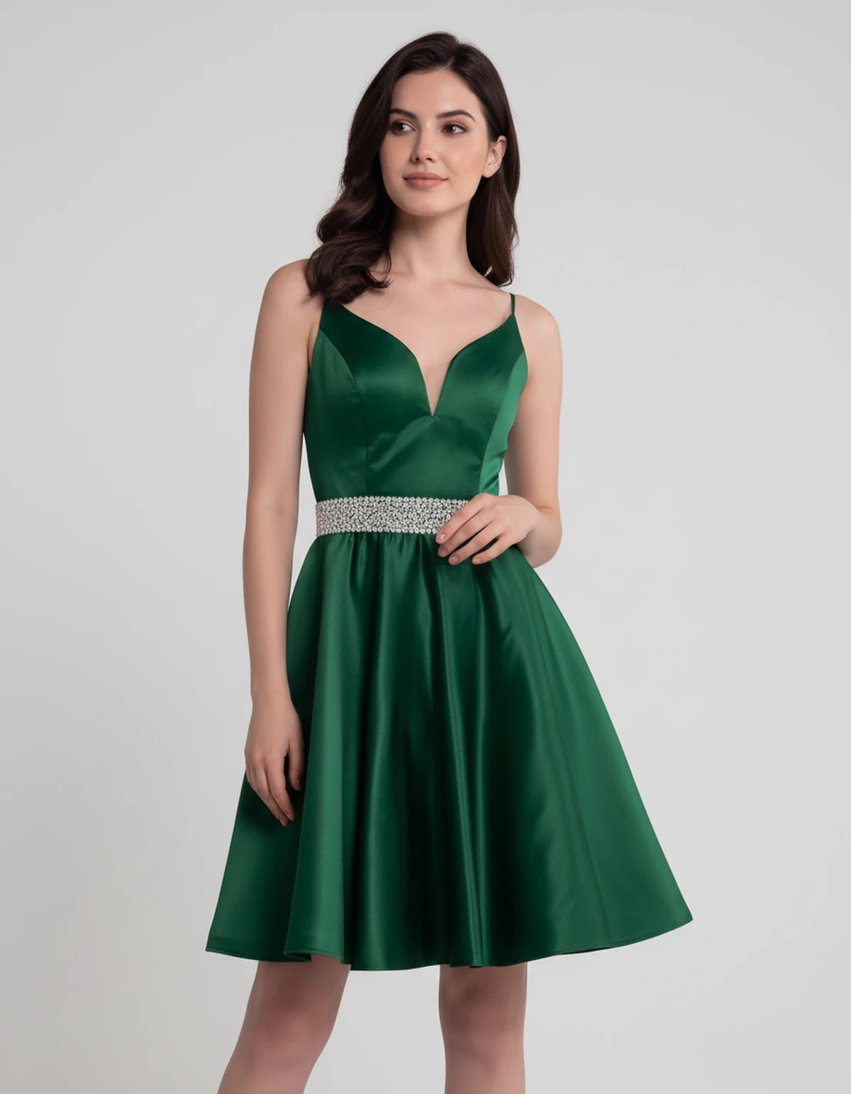 Guinevere Mini Dress — Green | SKU: SD-18933-green-2,SD-18933-green-4,SD-18933-green-6,SD-18933-green-8,SD-18933-green-10,SD-18933-green-12,SD-18933-green-14,SD-18933-green-16,SD-18933-green-16W,SD-18933-green-18W,SD-18933-green-20W,SD-18933-green-22W