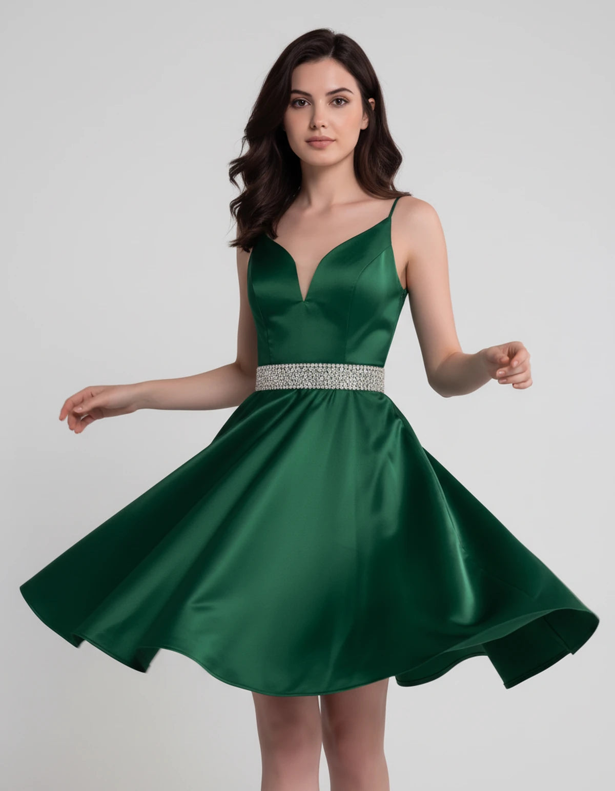 Guinevere Mini Dress — Green | SKU: SD-18933-green-2,SD-18933-green-4,SD-18933-green-6,SD-18933-green-8,SD-18933-green-10,SD-18933-green-12,SD-18933-green-14,SD-18933-green-16,SD-18933-green-16W,SD-18933-green-18W,SD-18933-green-20W,SD-18933-green-22W