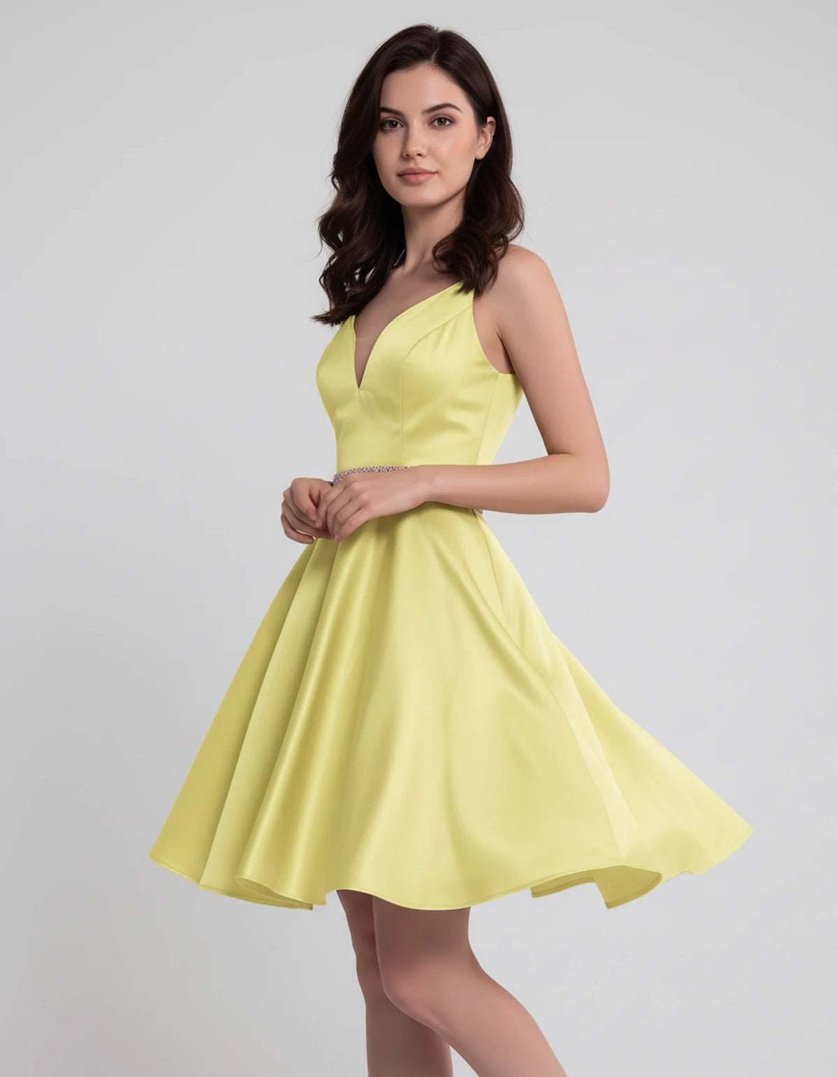 Guinevere Mini Dress — Yellow | SKU: SD-18933-yellow-2,SD-18933-yellow-4,SD-18933-yellow-6,SD-18933-yellow-8,SD-18933-yellow-10,SD-18933-yellow-12,SD-18933-yellow-14,SD-18933-yellow-16,SD-18933-yellow-16W,SD-18933-yellow-18W,SD-18933-yellow-20W,SD-18933-yellow-22W