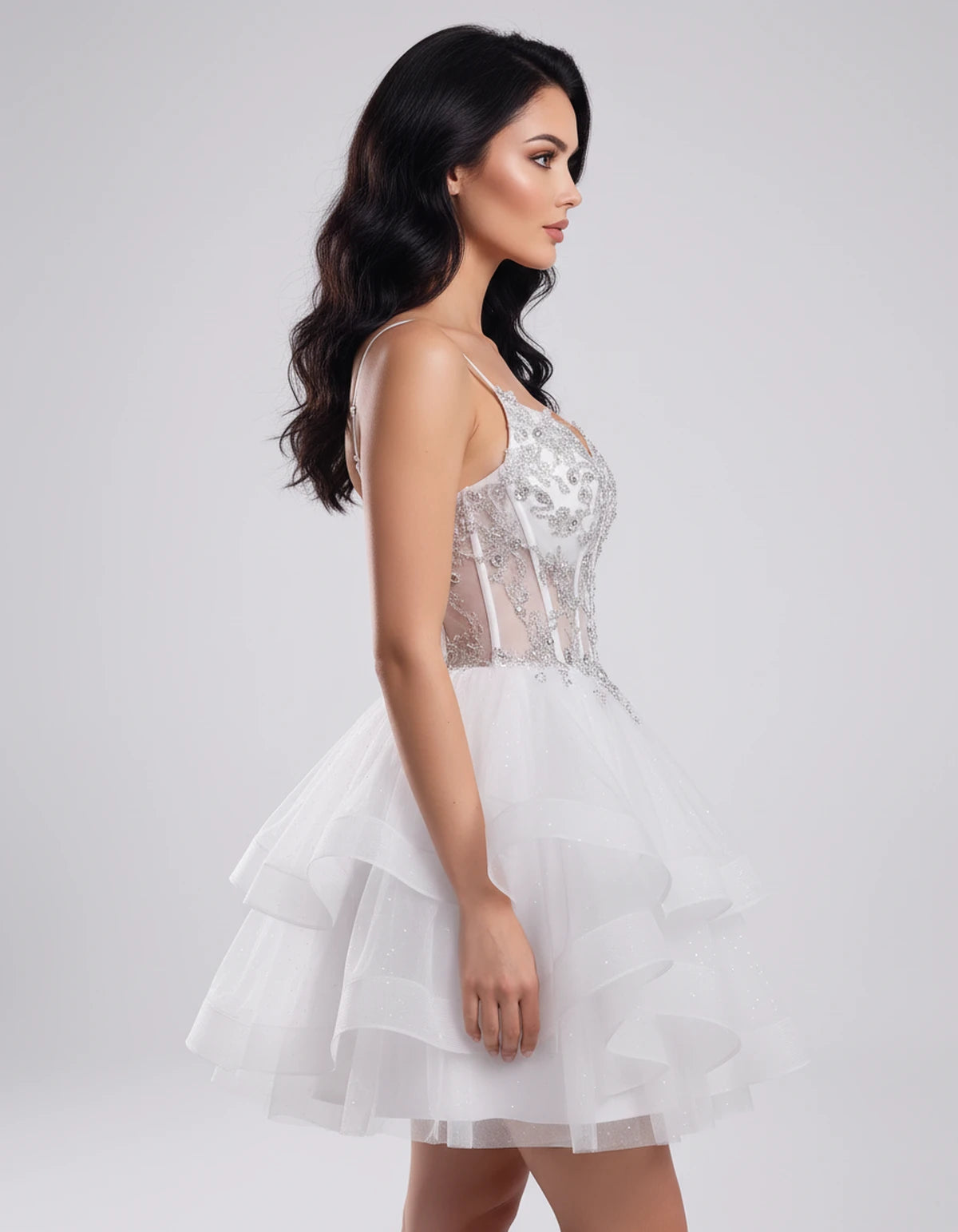 Hadriana Mini Dress — Ivory | SKU: SD-94752-ivory-2,SD-94752-ivory-4,SD-94752-ivory-6,SD-94752-ivory-8,SD-94752-ivory-10,SD-94752-ivory-12,SD-94752-ivory-14,SD-94752-ivory-16,SD-94752-ivory-16W,SD-94752-ivory-18W,SD-94752-ivory-20W,SD-94752-ivory-22W
