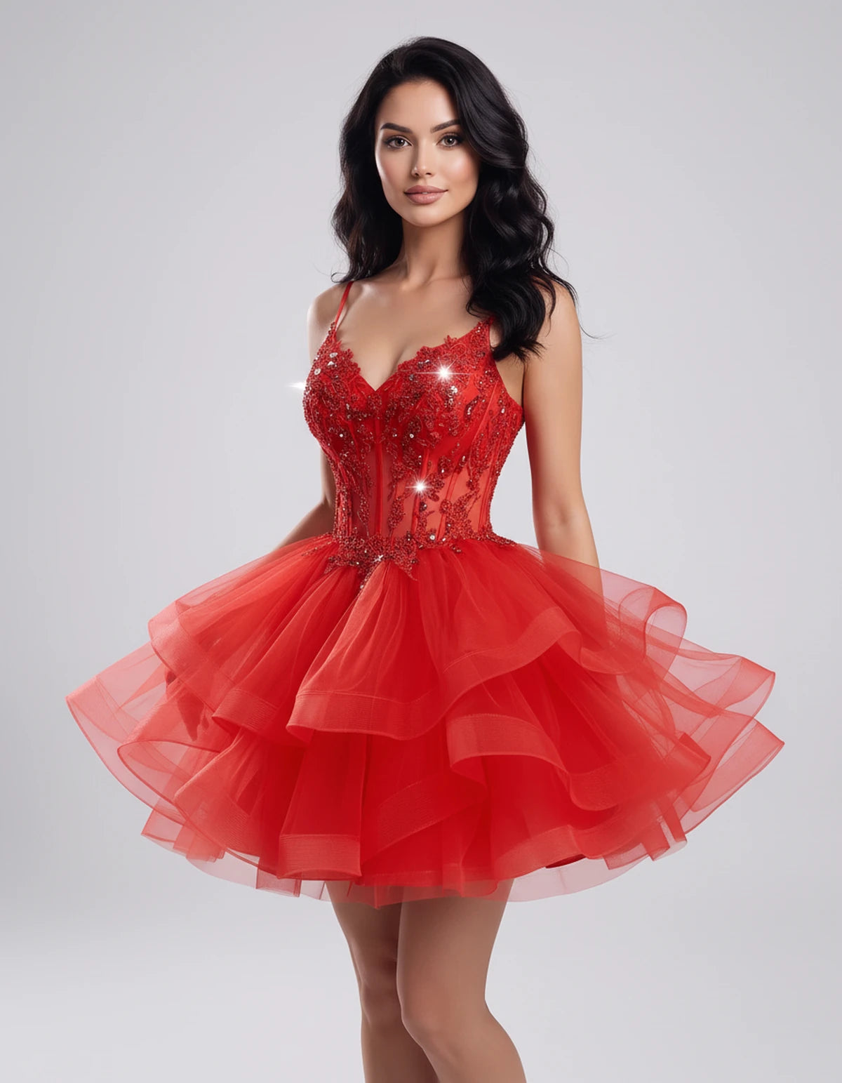 Hadriana Mini Dress — Red | SKU: SD-94752-red-2,SD-94752-red-4,SD-94752-red-6,SD-94752-red-8,SD-94752-red-10,SD-94752-red-12,SD-94752-red-14,SD-94752-red-16,SD-94752-red-16W,SD-94752-red-18W,SD-94752-red-20W,SD-94752-red-22W