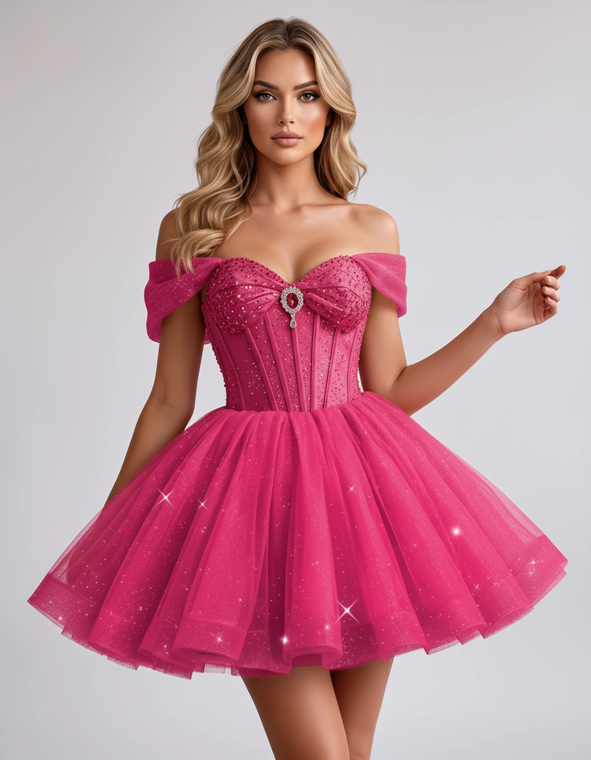 Hazelwood Mini Dress — Bright Pink | SKU: SD-12546-brightpink-2,SD-12546-brightpink-4,SD-12546-brightpink-6,SD-12546-brightpink-8,SD-12546-brightpink-10,SD-12546-brightpink-12,SD-12546-brightpink-14,SD-12546-brightpink-16,SD-12546-brightpink-16W,SD-12546-brightpink-18W,SD-12546-brightpink-20W,SD-12546-brightpink-22W