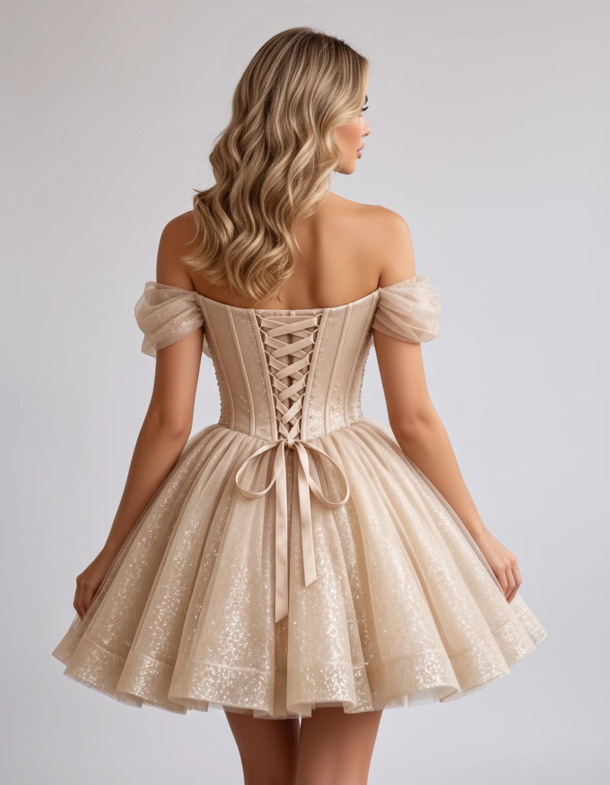 Hazelwood Mini Dress — Champagne | SKU: SD-12546-champagne-2,SD-12546-champagne-4,SD-12546-champagne-6,SD-12546-champagne-8,SD-12546-champagne-10,SD-12546-champagne-12,SD-12546-champagne-14,SD-12546-champagne-16,SD-12546-champagne-16W,SD-12546-champagne-18W,SD-12546-champagne-20W,SD-12546-champagne-22W