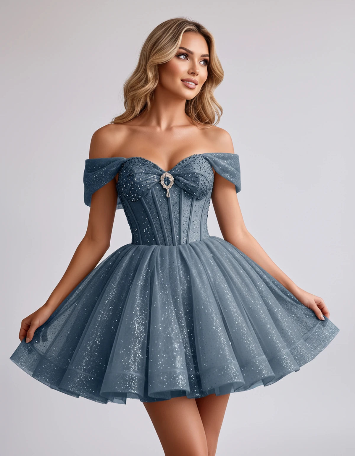 Hazelwood Mini Dress — Dusty Blue | SKU: SD-12546-dustyblue-2,SD-12546-dustyblue-4,SD-12546-dustyblue-6,SD-12546-dustyblue-8,SD-12546-dustyblue-10,SD-12546-dustyblue-12,SD-12546-dustyblue-14,SD-12546-dustyblue-16,SD-12546-dustyblue-16W,SD-12546-dustyblue-18W,SD-12546-dustyblue-20W,SD-12546-dustyblue-22W