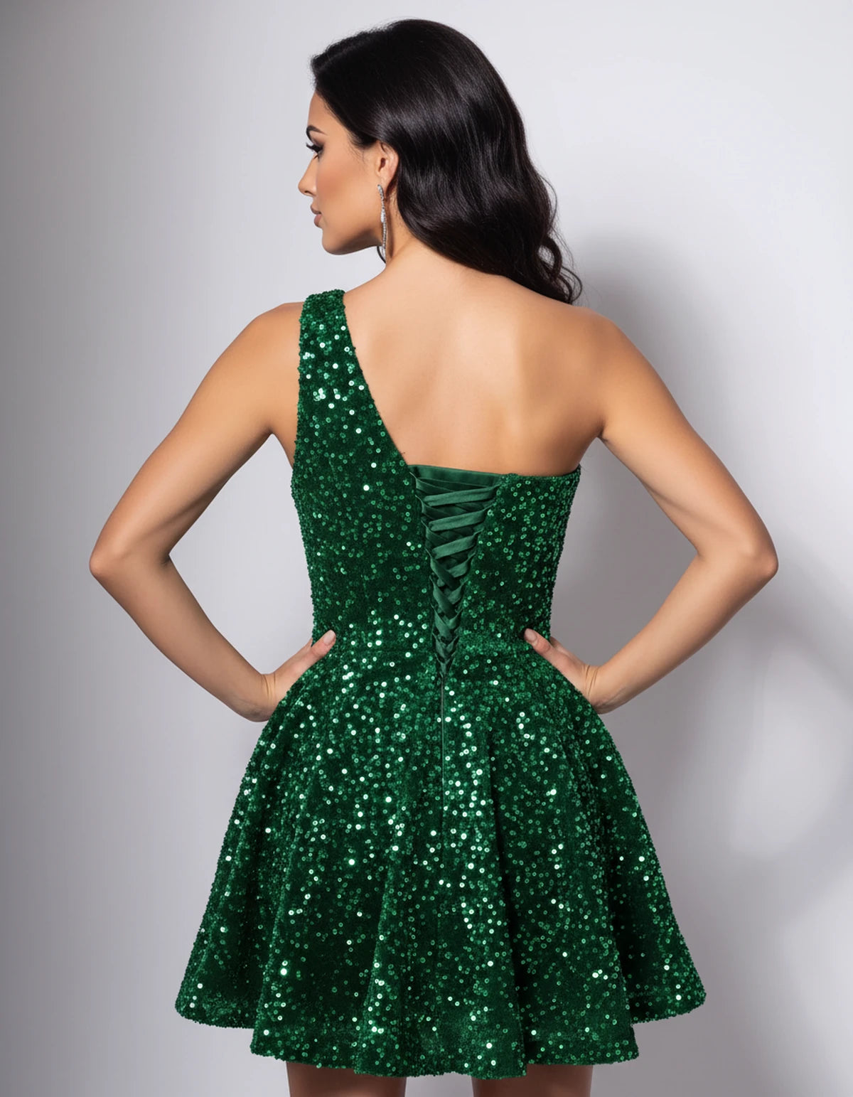Hermione Mini Dress — Green | SKU: SD-65746-green-2,SD-65746-green-4,SD-65746-green-6,SD-65746-green-8,SD-65746-green-10,SD-65746-green-12,SD-65746-green-14,SD-65746-green-16,SD-65746-green-16W,SD-65746-green-18W,SD-65746-green-20W,SD-65746-green-22W
