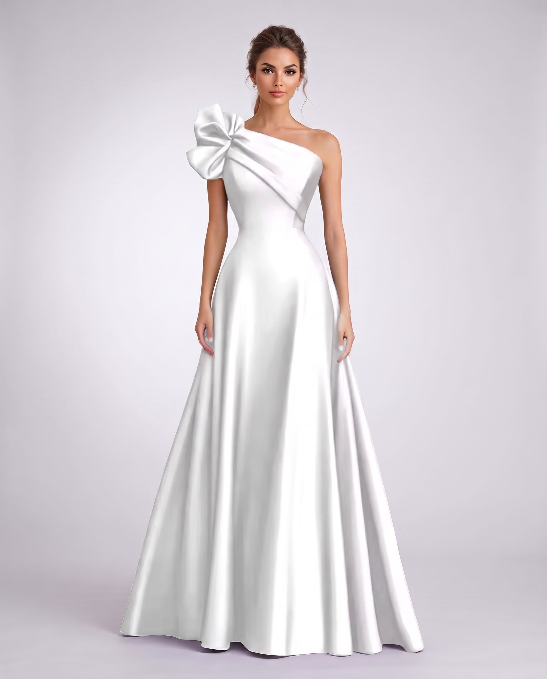Satin One-Shoulder Sleeveless A-Line Maxi Dress for Party, Cocktail, Evening, Wedding Guest, Formal Events & Summer Occasions