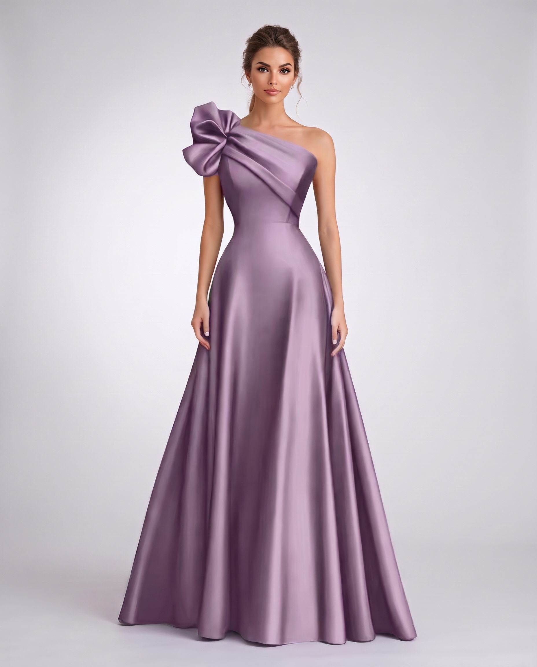 Satin One-Shoulder Sleeveless A-Line Maxi Dress for Party, Cocktail, Evening, Wedding Guest, Formal Events & Summer Occasions